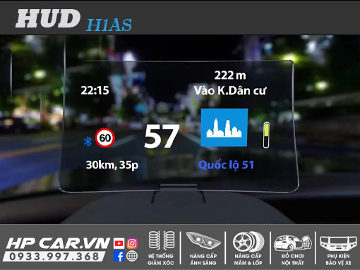HUD Vietmap H1AS 9 hiển thị kính lái