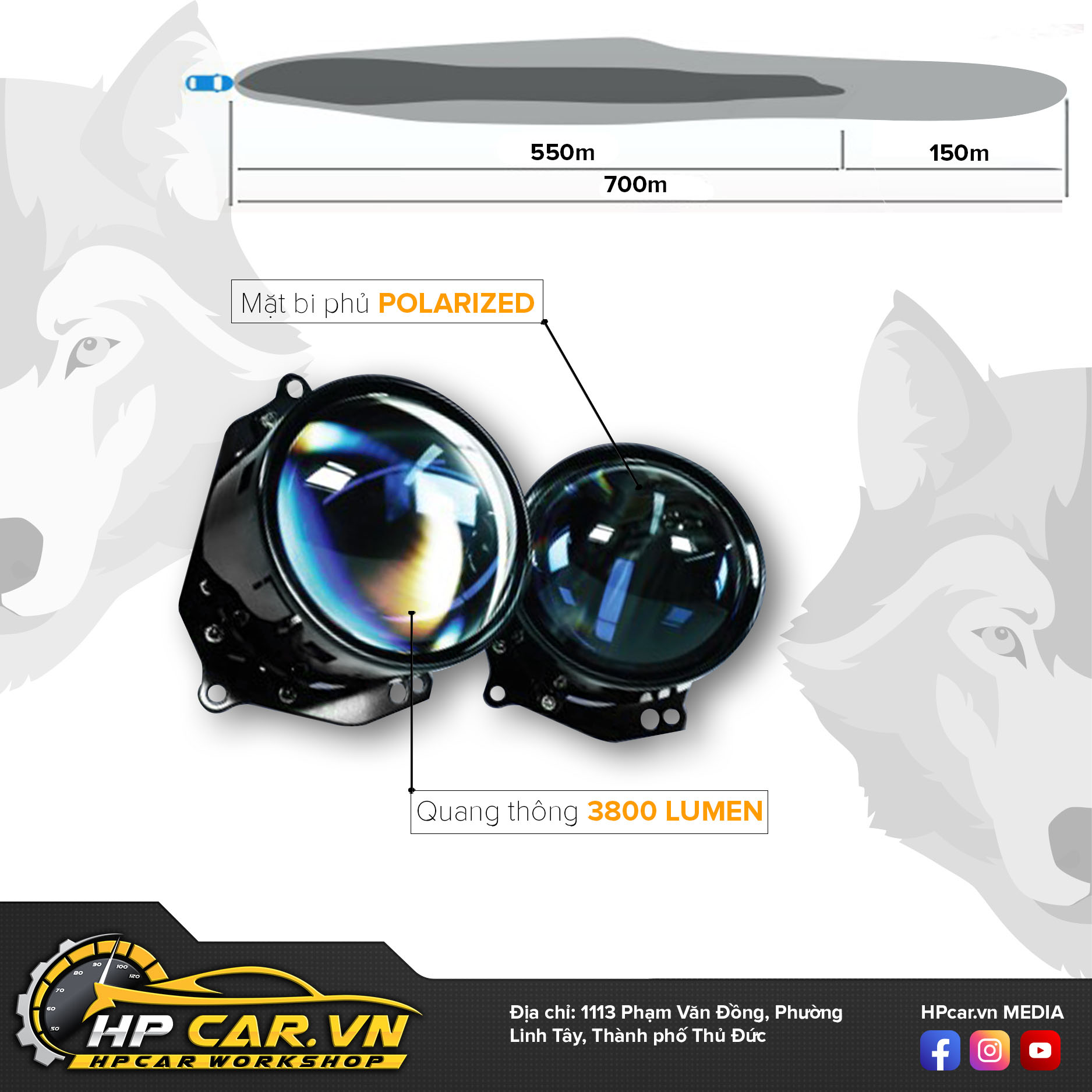 Bi LED Aozoom Wolf Light 11 Bi Led Aozoom Wolf Light dành cho xe bán tải