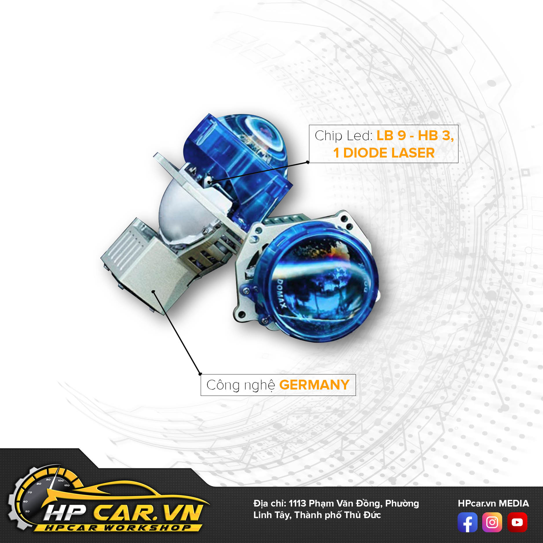 Bi Laser Aozoom Omega Domax Light 11 đèn ô tô Bi Laser Aozoom Omega Domax Light