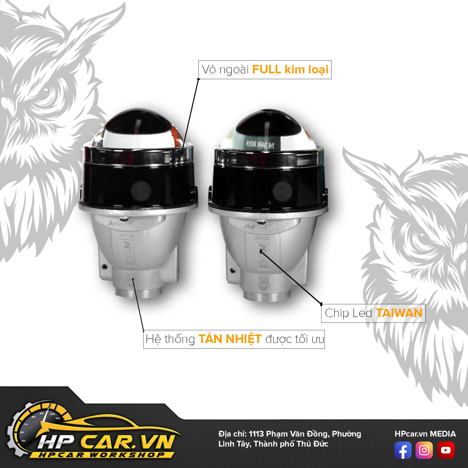 Bi Xenon Aozoom OWL FOG LIGHT 14 đơn vị lắp đặt Bi Xenon Aozoom OWL FOG LIGHT