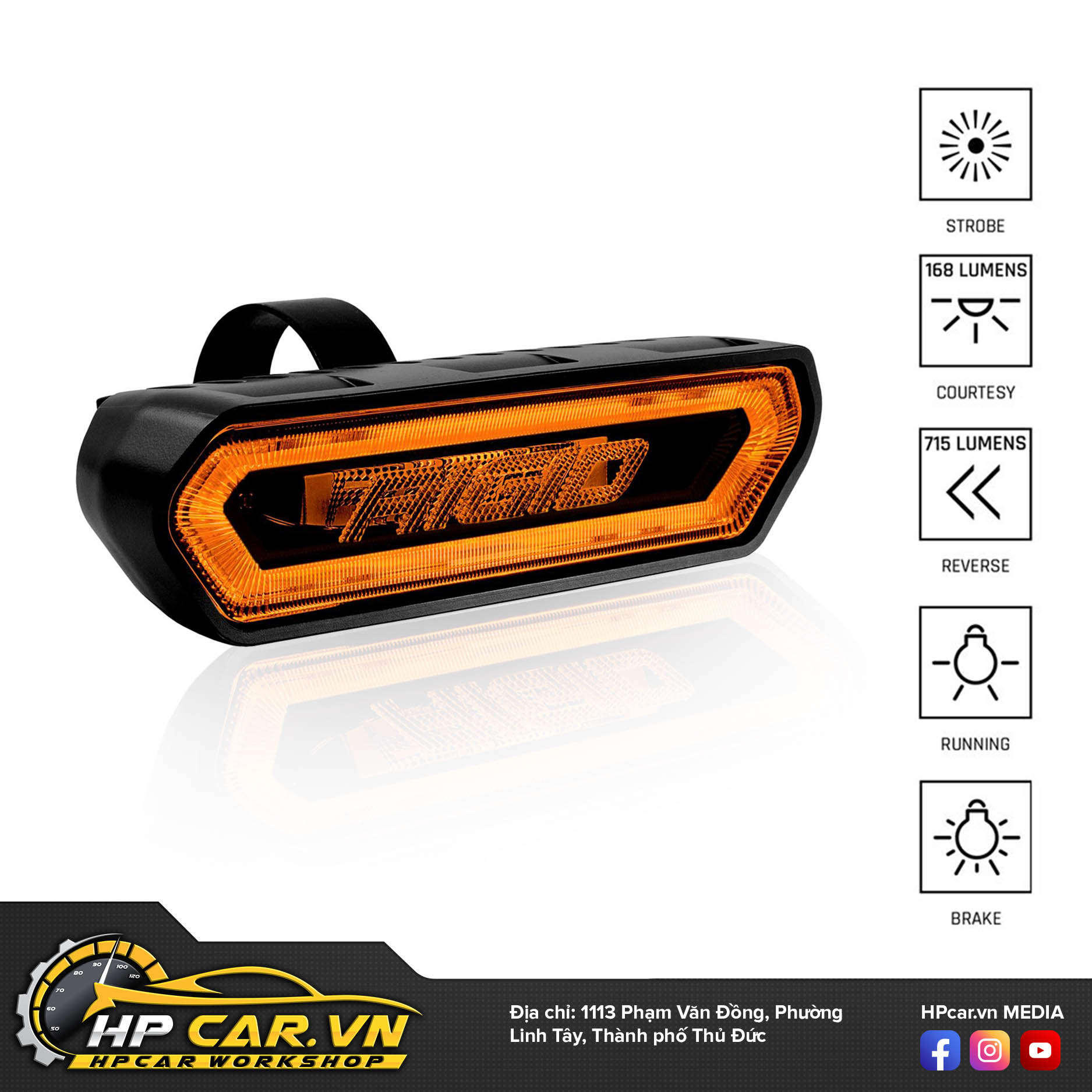 Đèn Led bar Rigid Chase màu vàng