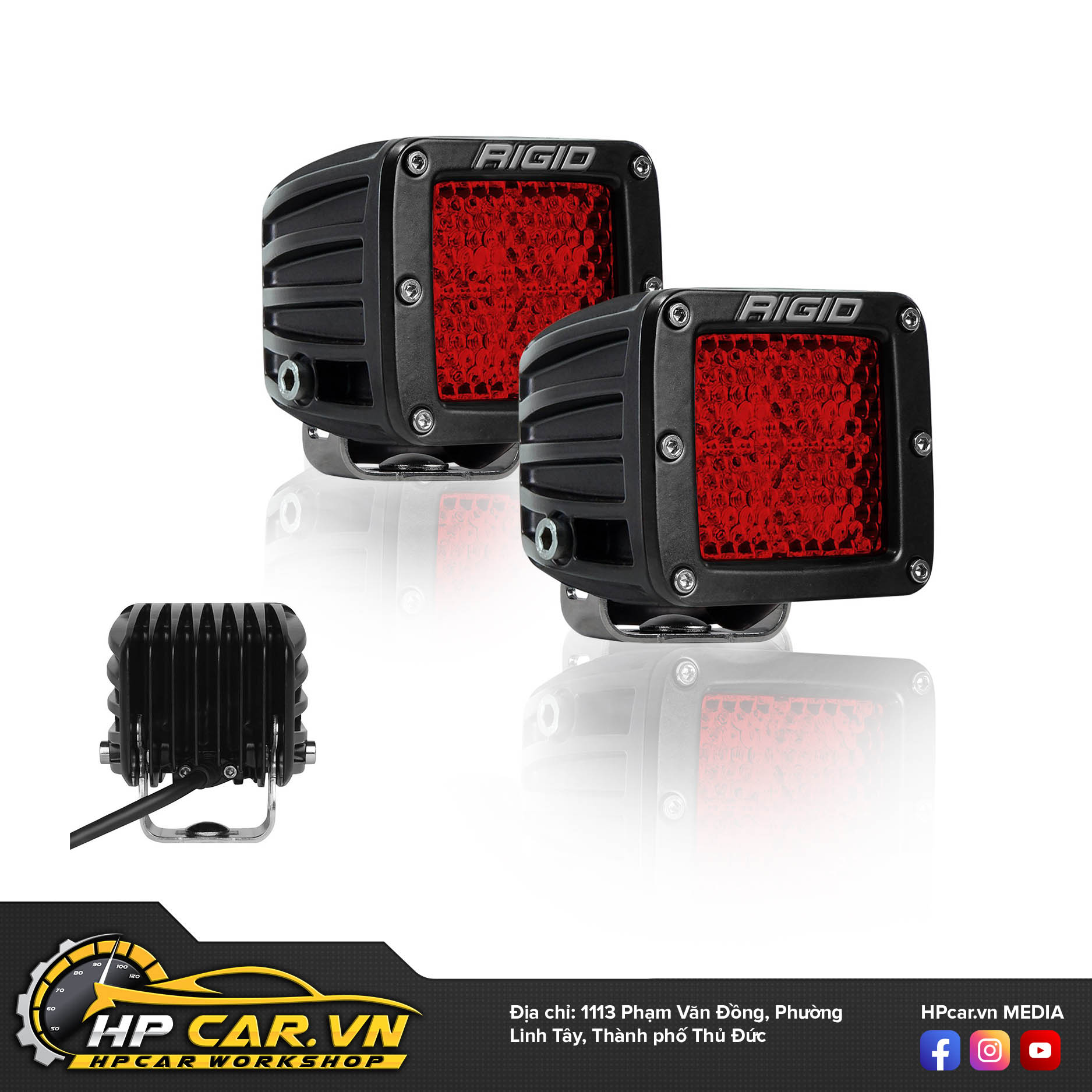 Đèn Led bar Rigid D-Series Pro màu đỏ