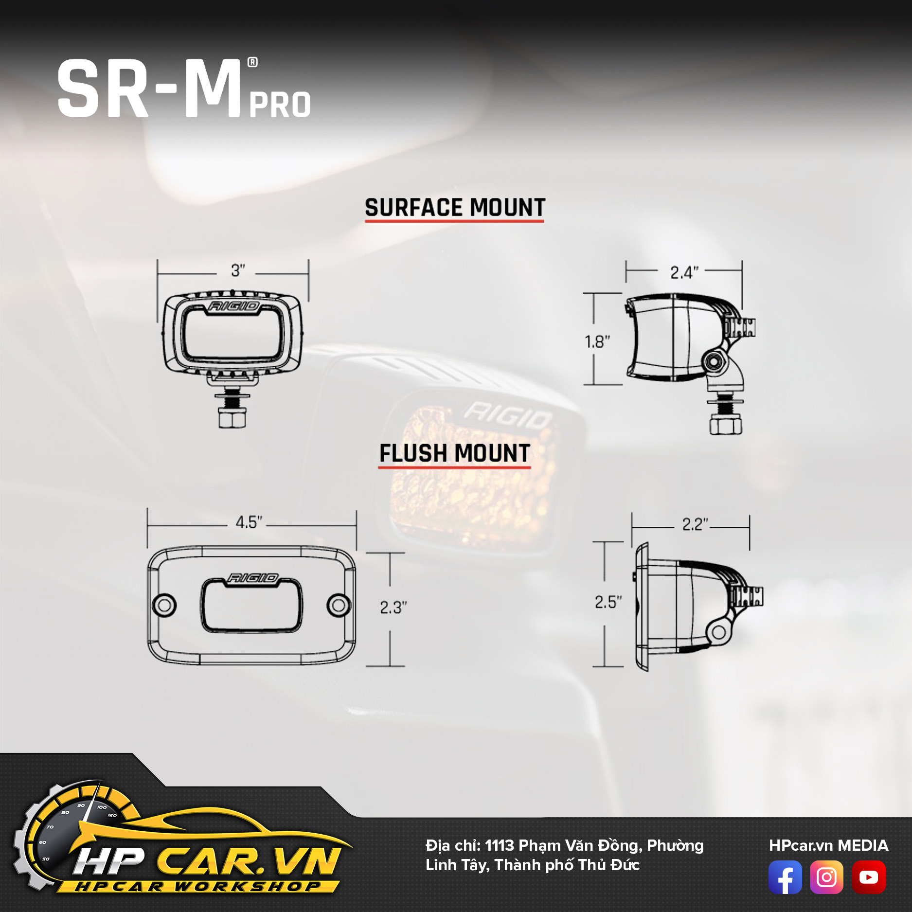 Đèn Led bar Rigid SR-M Pro chất lượng cao