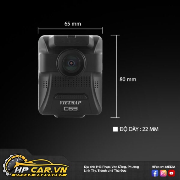 kích thước Camera VIETMAP C63