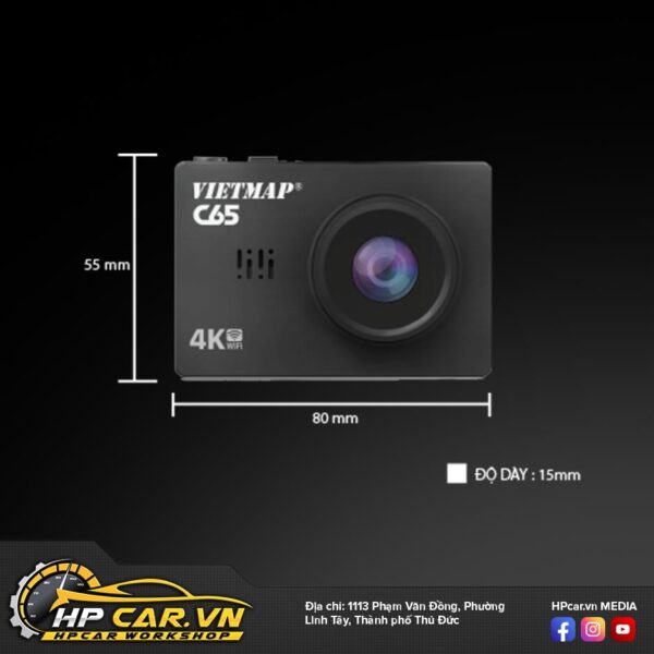 kích thước Camera VIETMAP C65