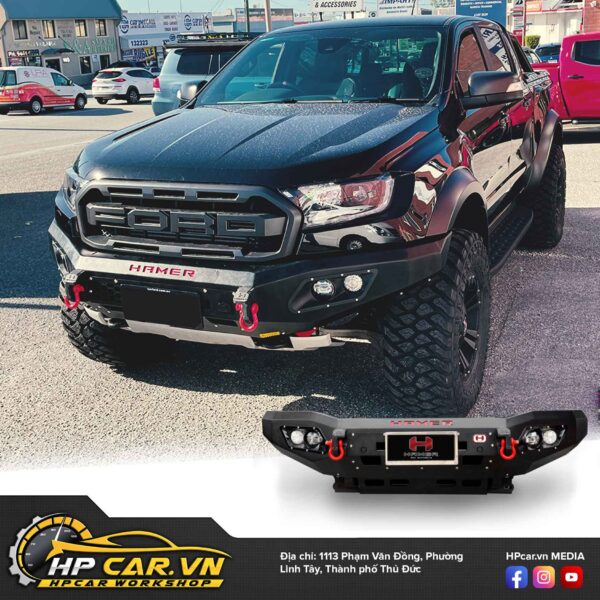 CẢN TRƯỚC HAMER M-SERIES MX202 CHO BÁN TẢI FORD RANGER 10 Cản trước Hamer M-Series MX202 cho bán tải Ford Ranger