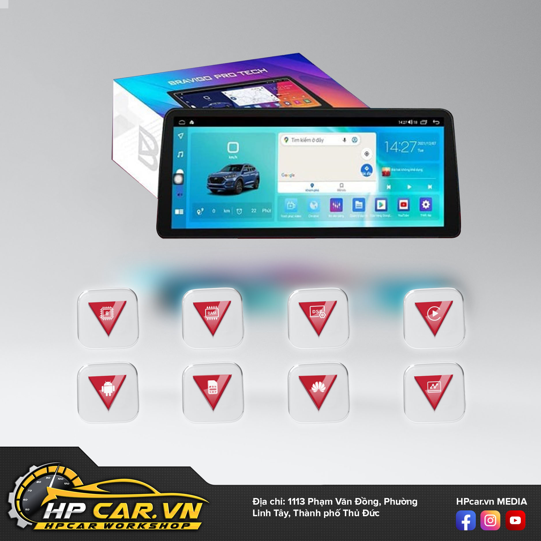 Bảng giá màn hình ô tô Bravigo mới nhất tại HPCar.vn 33 Màn hình Bravigo Pro Tech