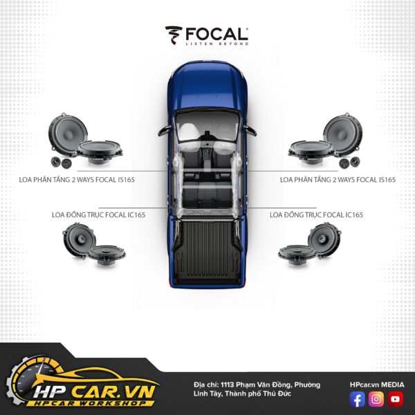 Hệ thống loa Focal inside Plug & Play dành cho các dòng xe Ford 7 Combo 6 loa dành cho các dòng xe Ford Ranger/Raptor
