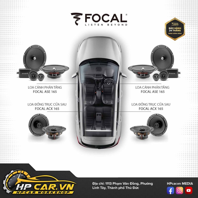 Cấu hình âm thanh xe hơi Focal ASE 165/ACX 165 Cấu hình âm thanh xe hơi Focal ASE 165/ACX 165