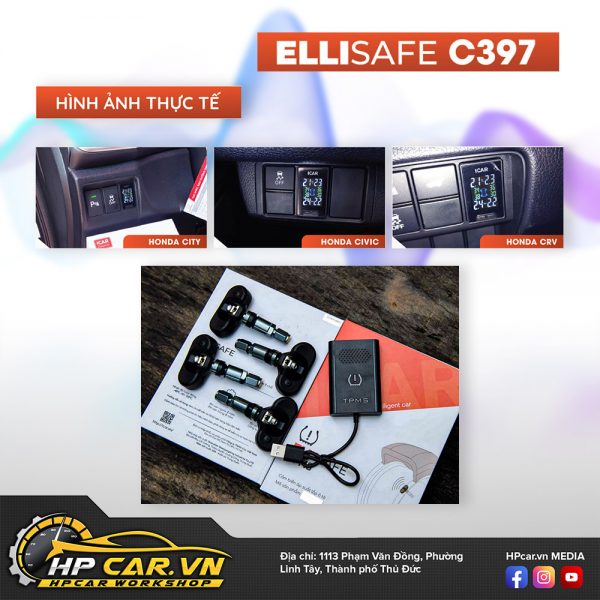 Quy cách Hệ Thống Cảm Biến Cảnh Báo Áp Suất Lốp Cho Xe Honda TPMS C393 thông số kỹ thuật Cảm biến áp suất lốp C397
