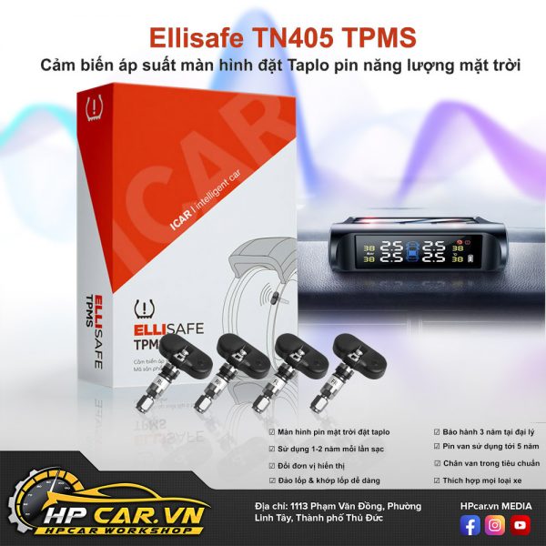 Hệ thống cảm biến áp suất lốp TN405 có màn hình năng lượng mặt trời 9 thông số Hệ thống cảm biến áp suất lốp TN405