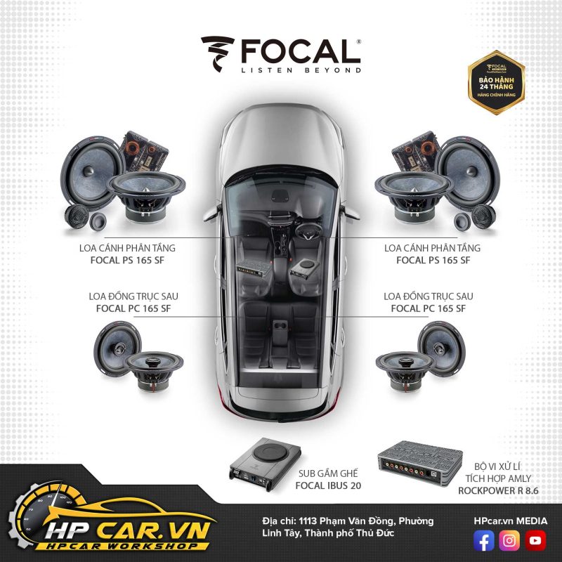 Cấu hình âm thanh xe hơi Focal PS 165 SF/ IBUS 20/ R8.6 Cấu hình âm thanh xe hơi Focal PS 165 SF/ IBUS 20/ R8.6