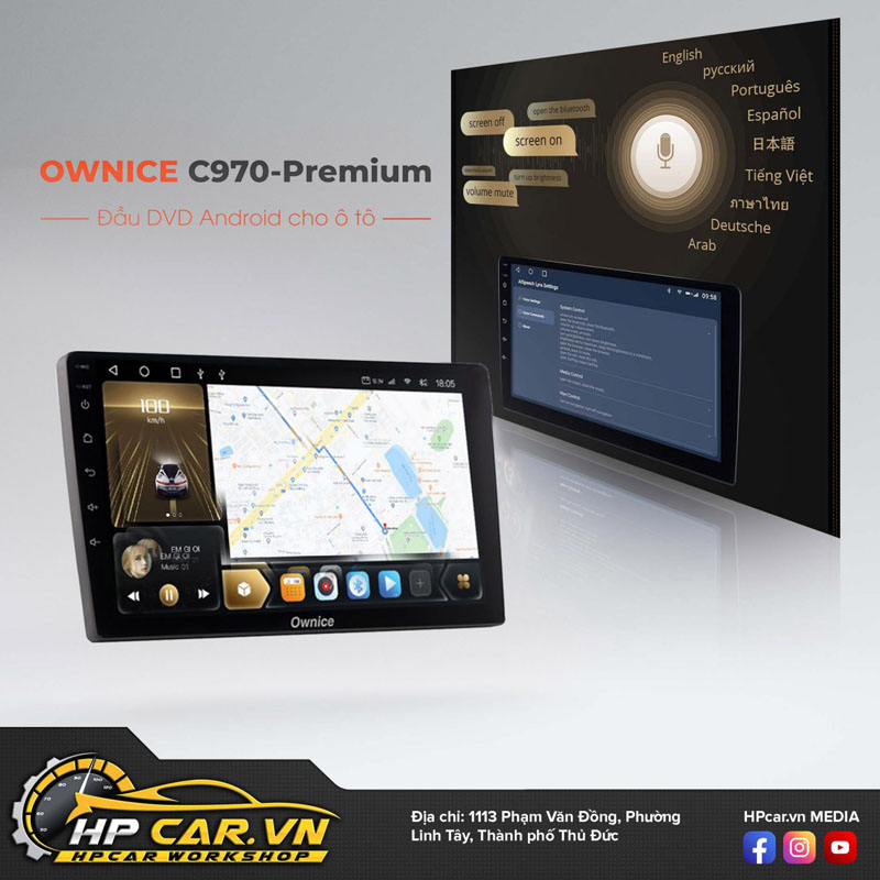 Đầu DVD Android Ô Tô Ownice C970 Premium hỗ trợ đa ngôn ngữ ung dung cua dau dvd android ownice c970 premium