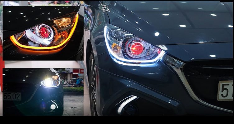 Cách độ đèn mazda 2 đỉnh nhất thị trường 1 Độ đèn led Mazda 2
