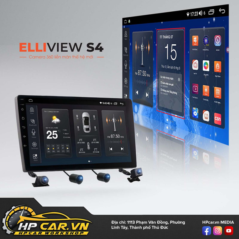 man hinh android elliview s4 deluxe 4gb 64gb camera 360 5