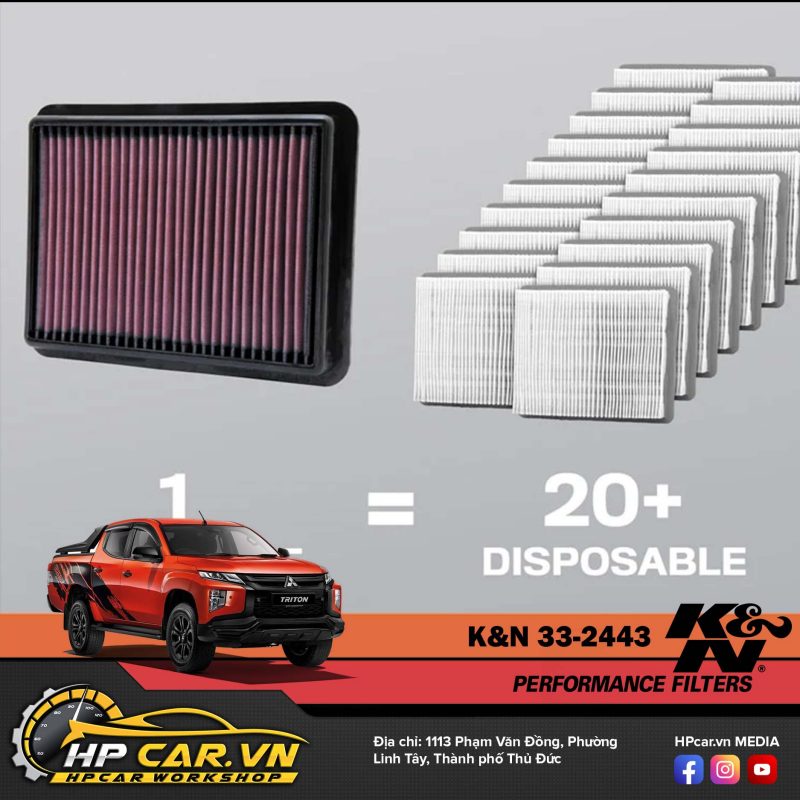 LỌC GIÓ K&N 33-2443 CHO MITSUBISHI TRITON & PAJERO SPORT 16 tac dung cua loc gio k&n 33-2443 cho mitsubishi triton & pajero sport