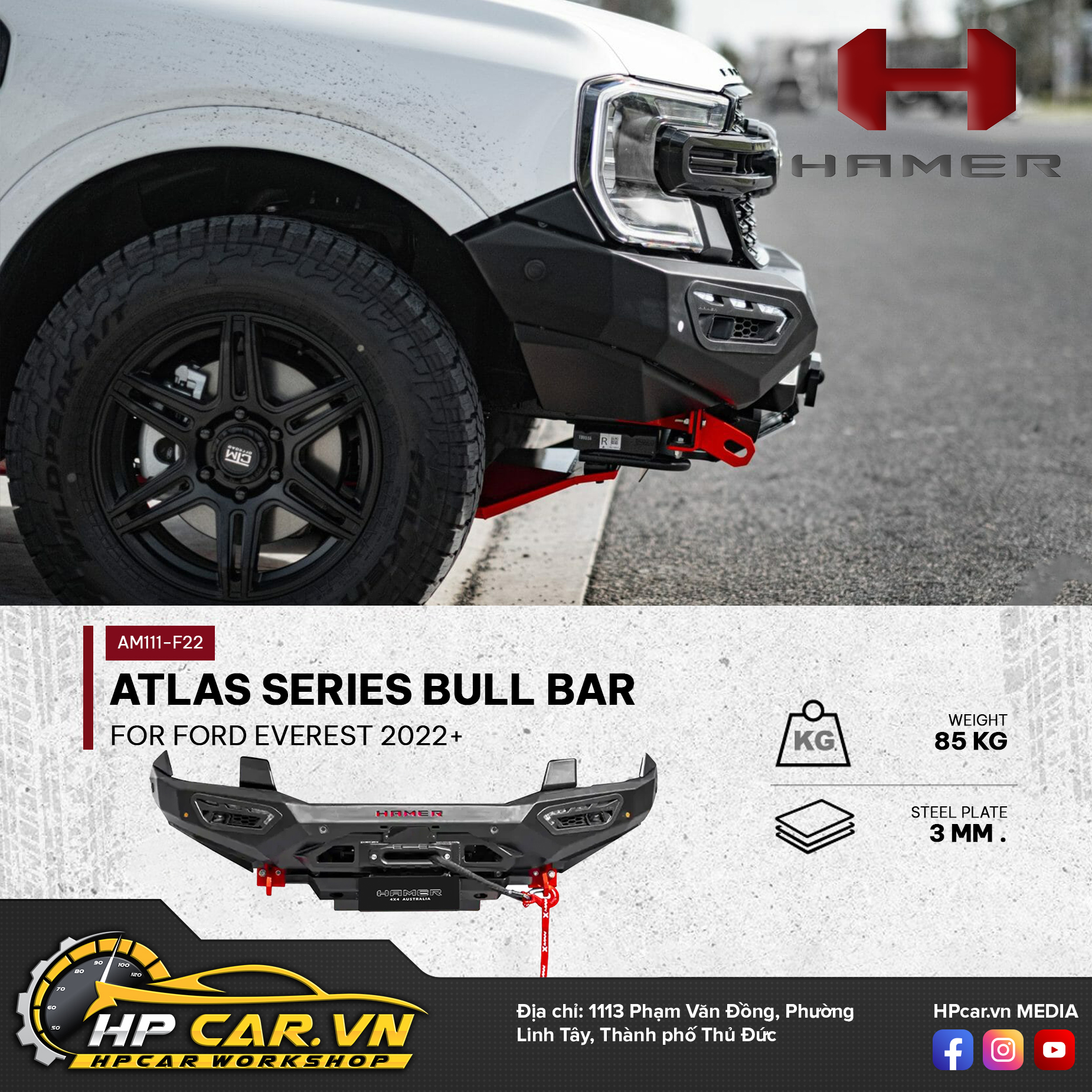 ATLAS SERIES BULL BAR FOR FORD EVEREST 2022