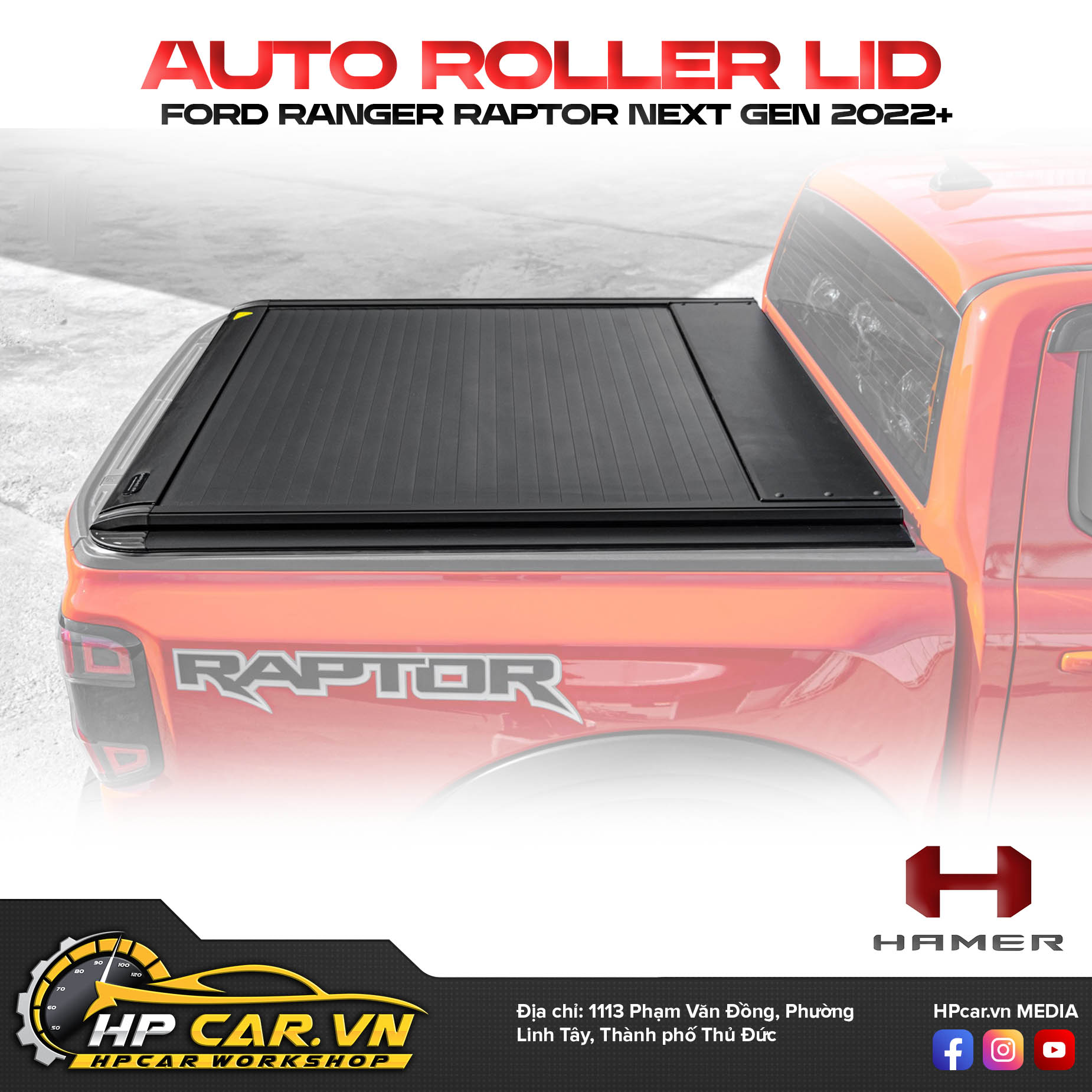 NẮP THÙNG AUTO ROLLER LID FORD RAPTOR NEXT GEN 2022+ 18 NẮP THÙNG AUTO ROLLER LID FORD RAPTOR NEXT GEN 2022+