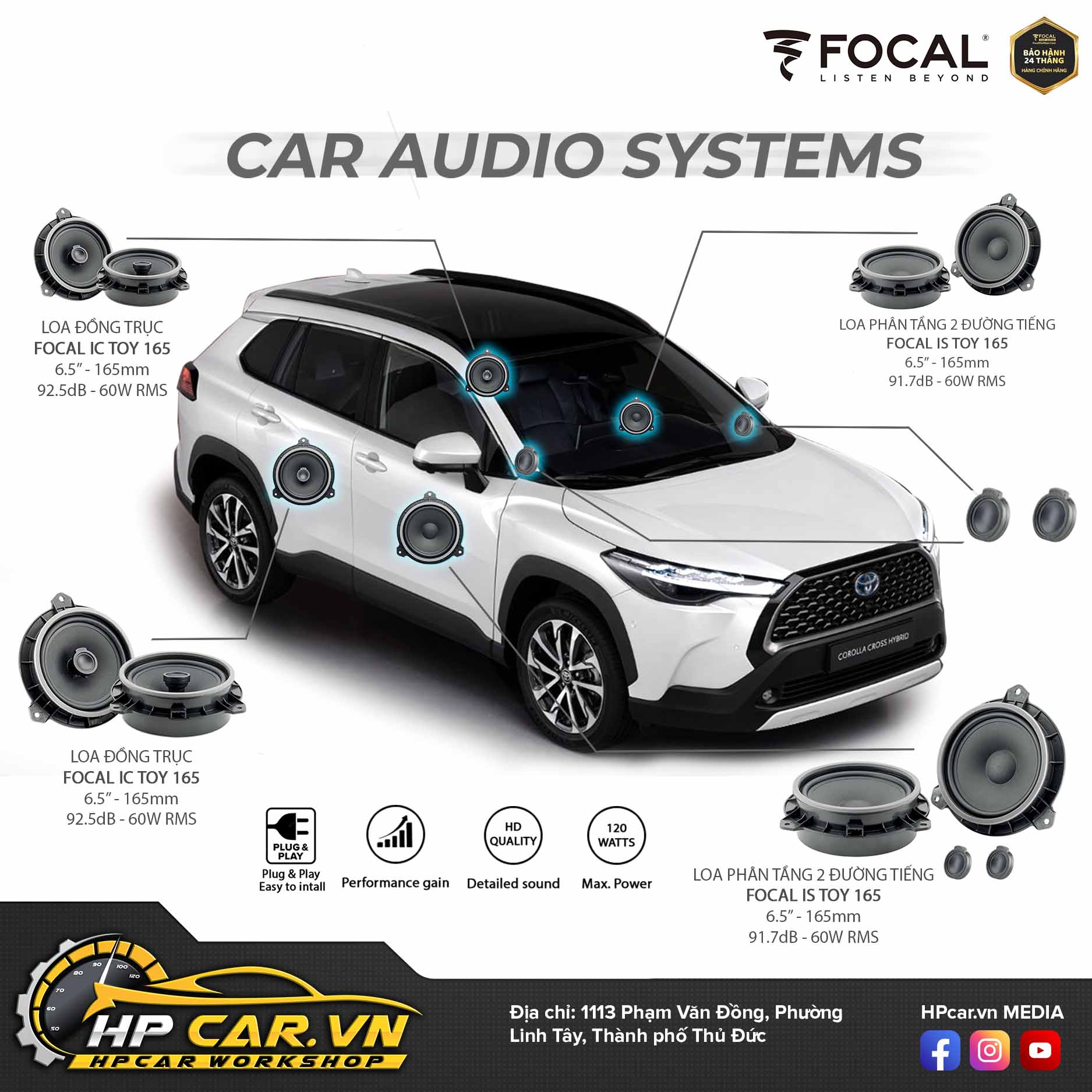 Focal inside Toyota 26 Lợi ích khi độ loa Focal inside Toyota