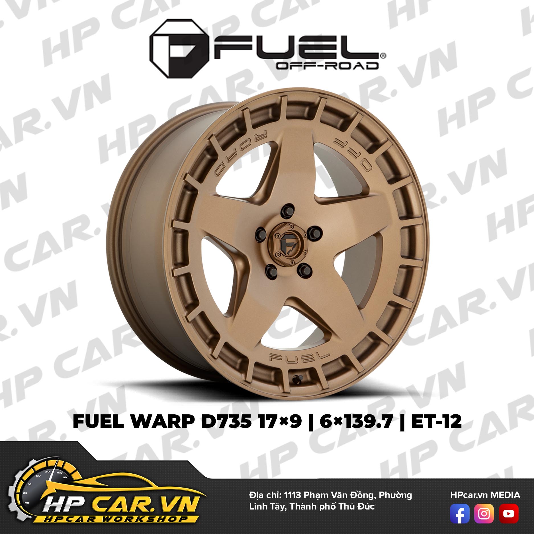 FUEL WARP D735 17×9 6×139.7 ET-12 20 FUEL WARP D735 17×9 6×139.7 ET-12