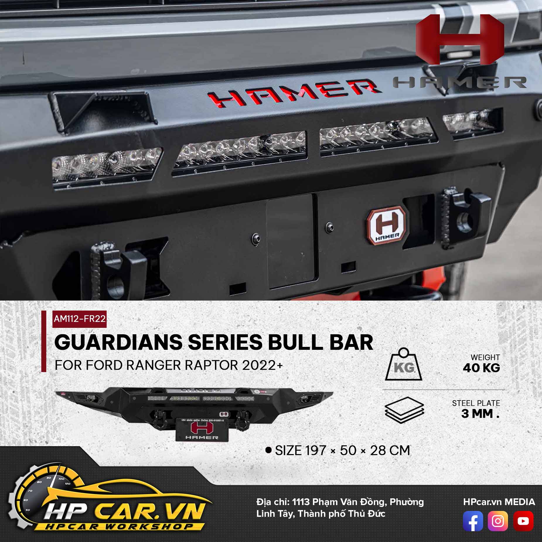 GUARDIANS SERIES BULL BAR FOR FORD RANGER RAPTOR 2022+