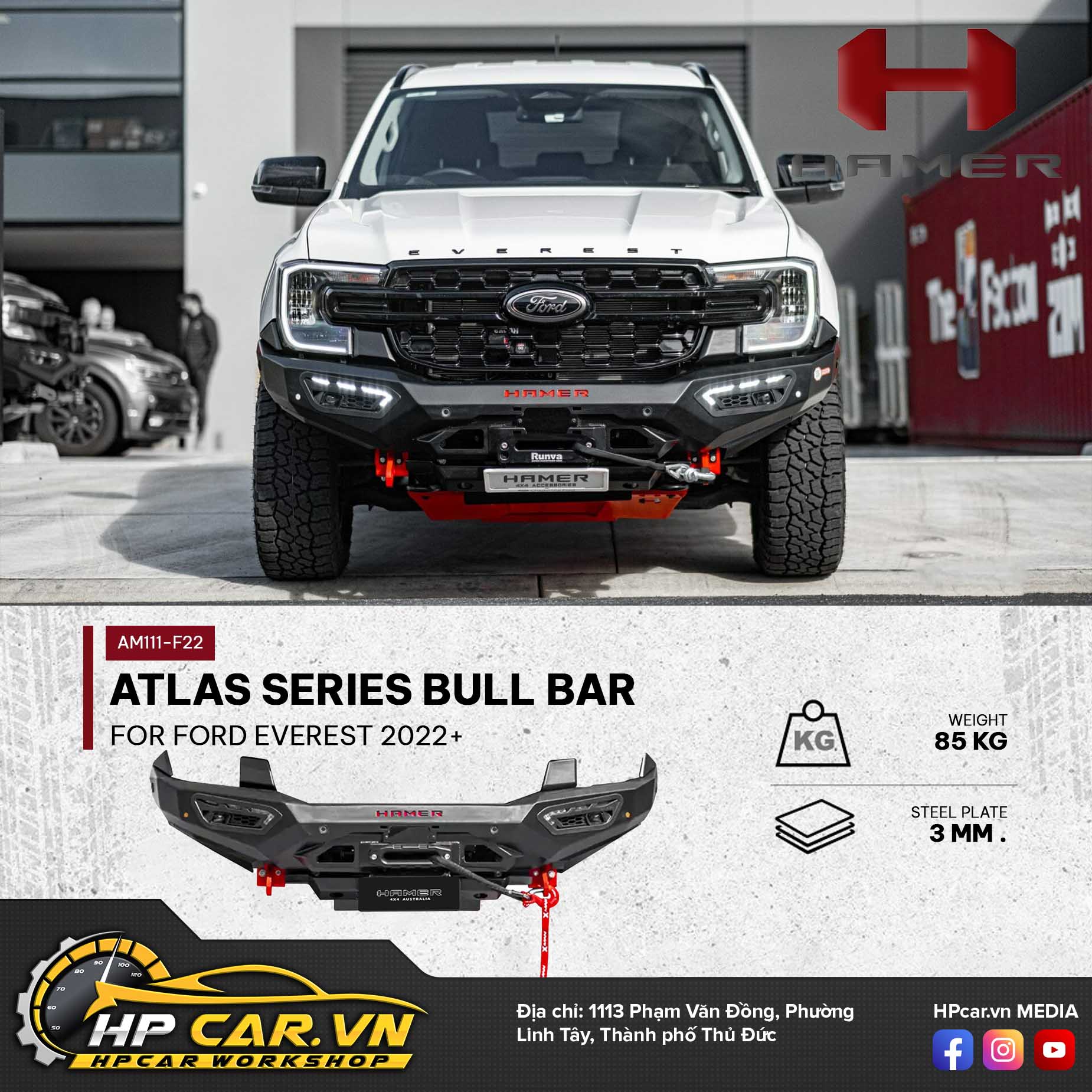 ATLAS SERIES BULL BAR FOR FORD EVEREST 2022