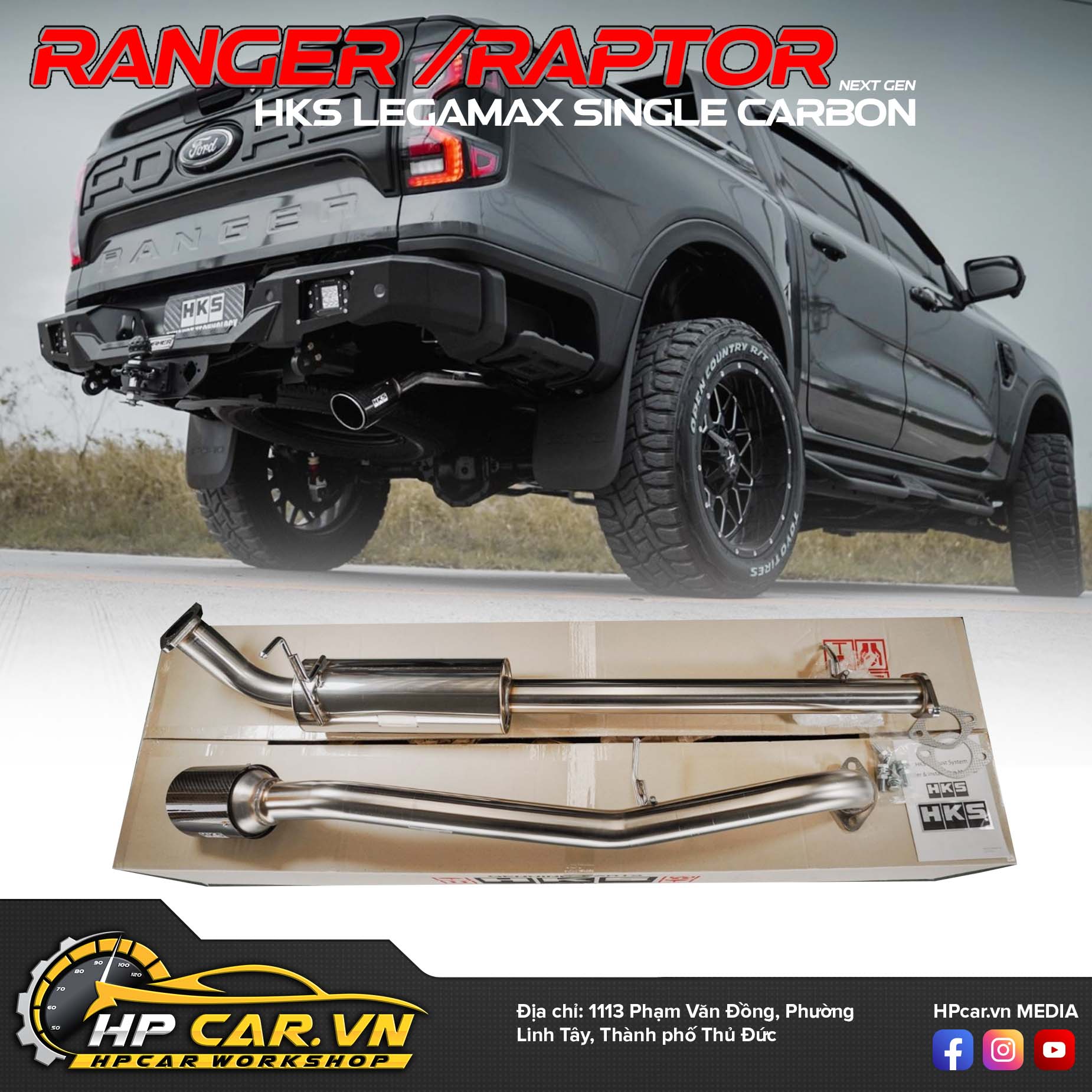ỐNG XẢ HKS LEGAMAX SINGLE CARBON CHO FORD RANGER - RAPTOR NEXT GEN 11 ỐNG XẢ HKS LEGAMAX SINGLE CARBON CHO FORD RANGER - RAPTOR NEXT GEN