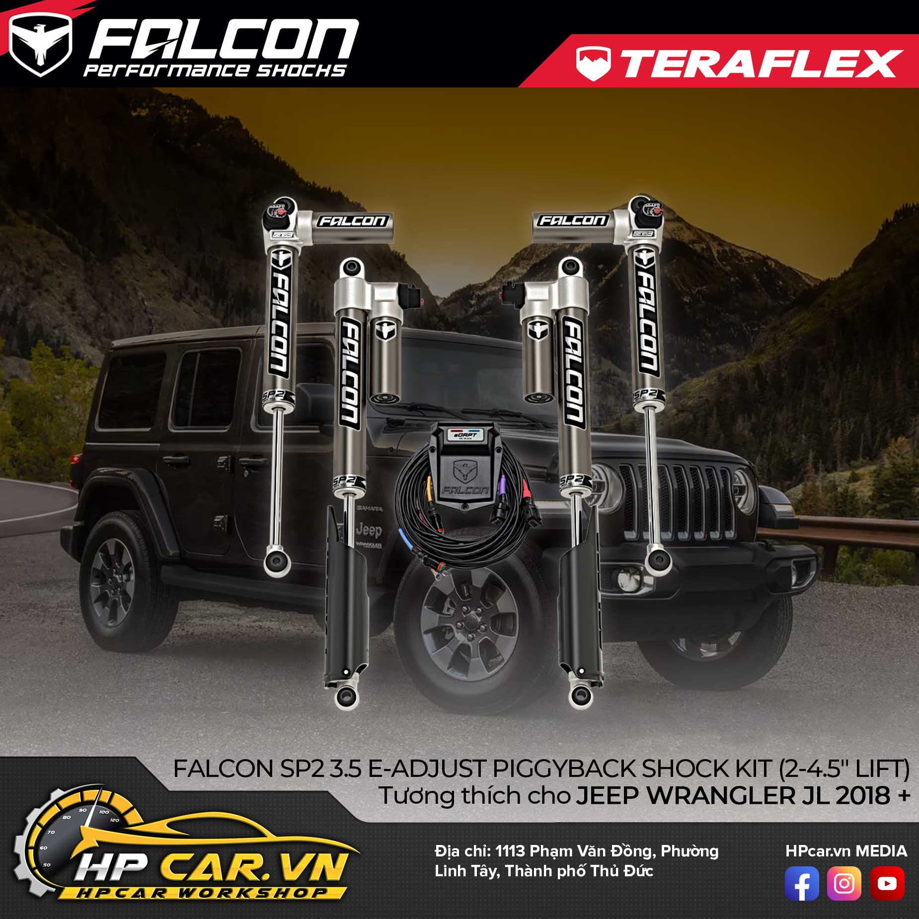 PHUỘC FALCON SP2 3.5 E-ADJUST PIGGYBACK SHOCK KIT CHO JEEP WRANGLER JL 2018+ (2-4.5″ LIFT) 10 PHUỘC FALCON SP2 3.5 E-ADJUST PIGGYBACK SHOCK KIT (2-4.5″ LIFT) CHO JEEP WRANGLER JL 2018+