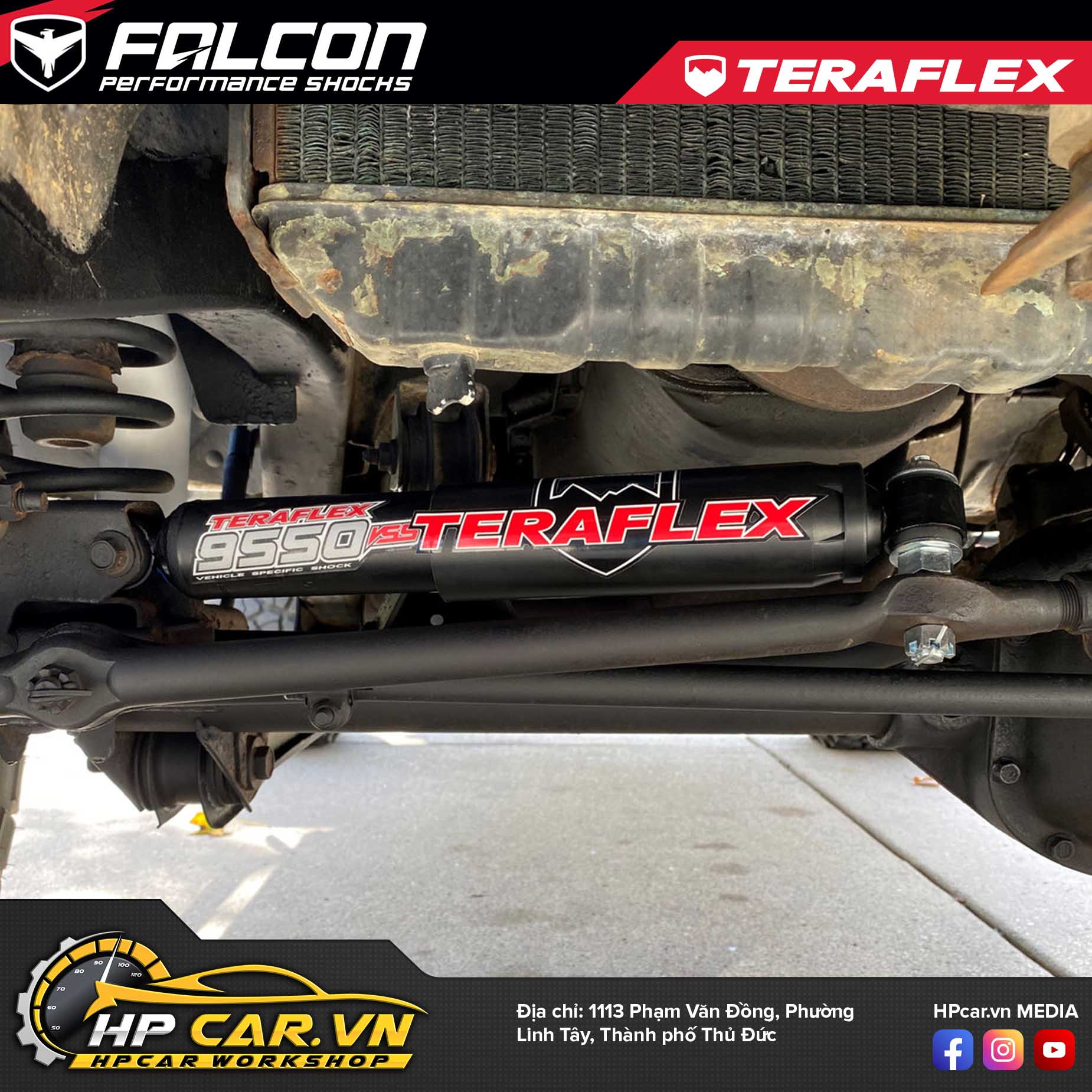 PHUỘC TRỢ LỰC LÁI TERAFLEX 9550 VSS STEERING STABILIZER – STOCK TIE ROD (0-6” LIFT) 13 PHUỘC TRỢ LỰC LÁI TERAFLEX 9550 VSS STEERING STABILIZER – STOCK TIE ROD (0-6” LIFT)