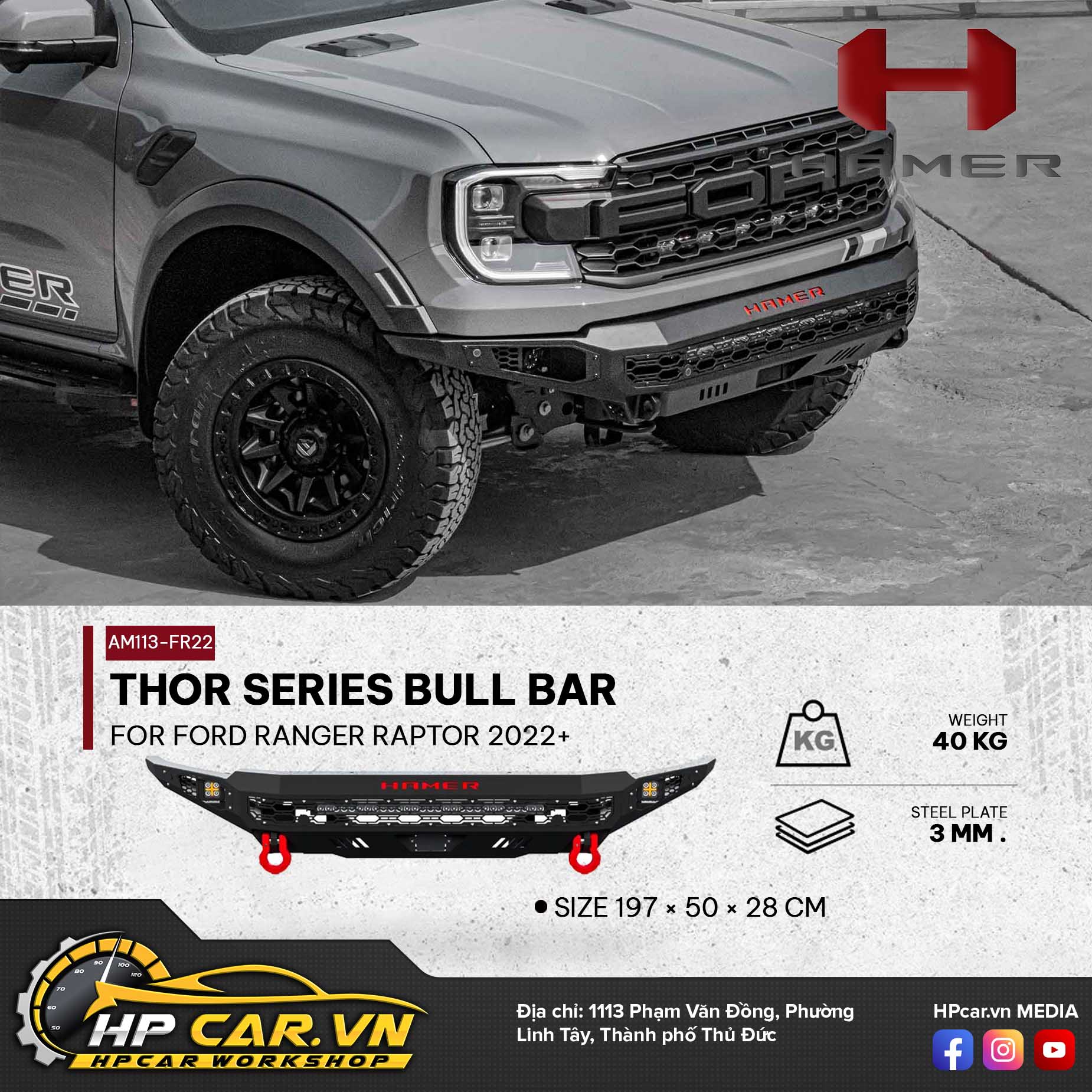 THOR SERIES BULL BAR FOR FORD RANGER RAPTOR 2022+