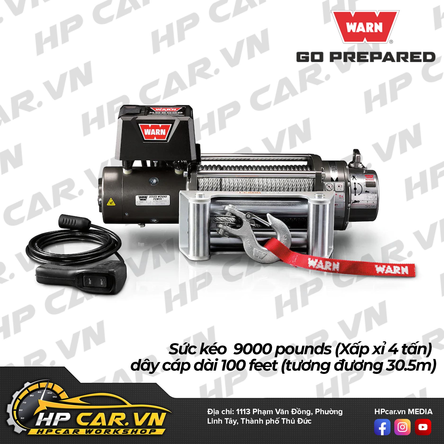 Tời điện Warn XD9000 9 lắp đặt Tời điện Warn XD9000