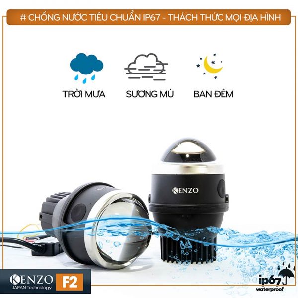 Cặp bi LED gầm KENZO F2 3 led gầm