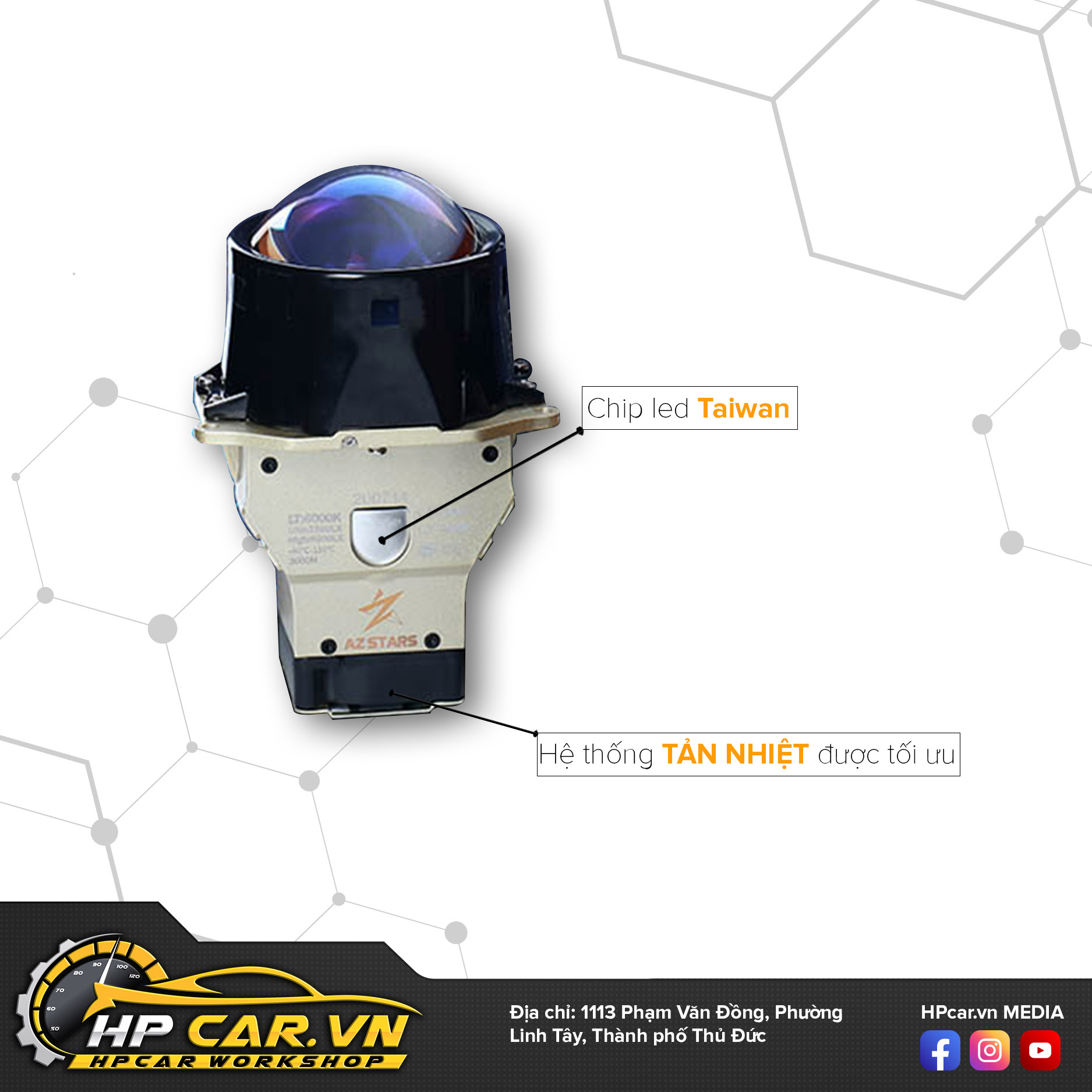 Bi Led Aozoom Light Z18 5 Bi Led Aozoom Light Z18 cho ô tô