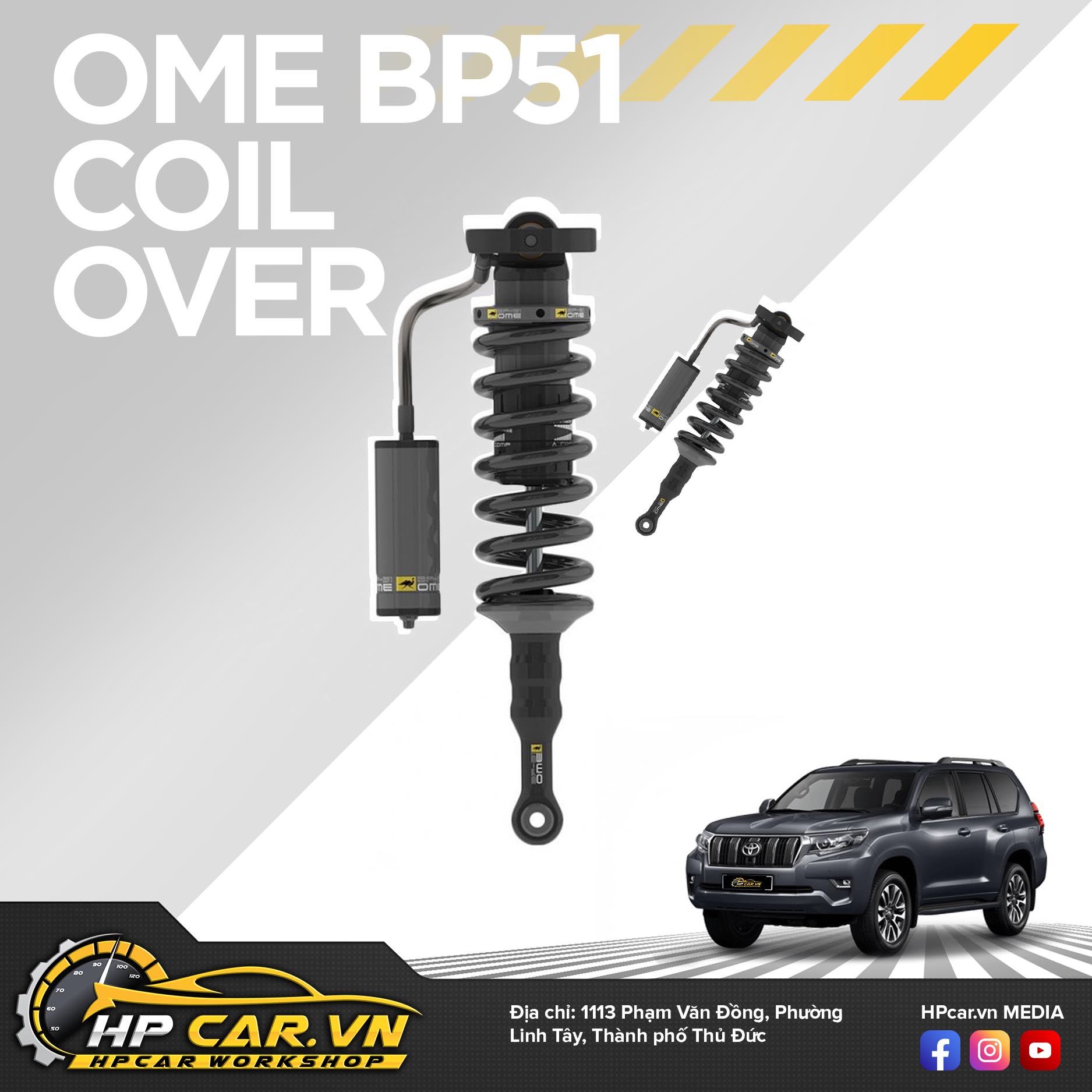 Phuộc OME BP-51 TOYOTA PRODO 150 4WD 4 COILOVER 9