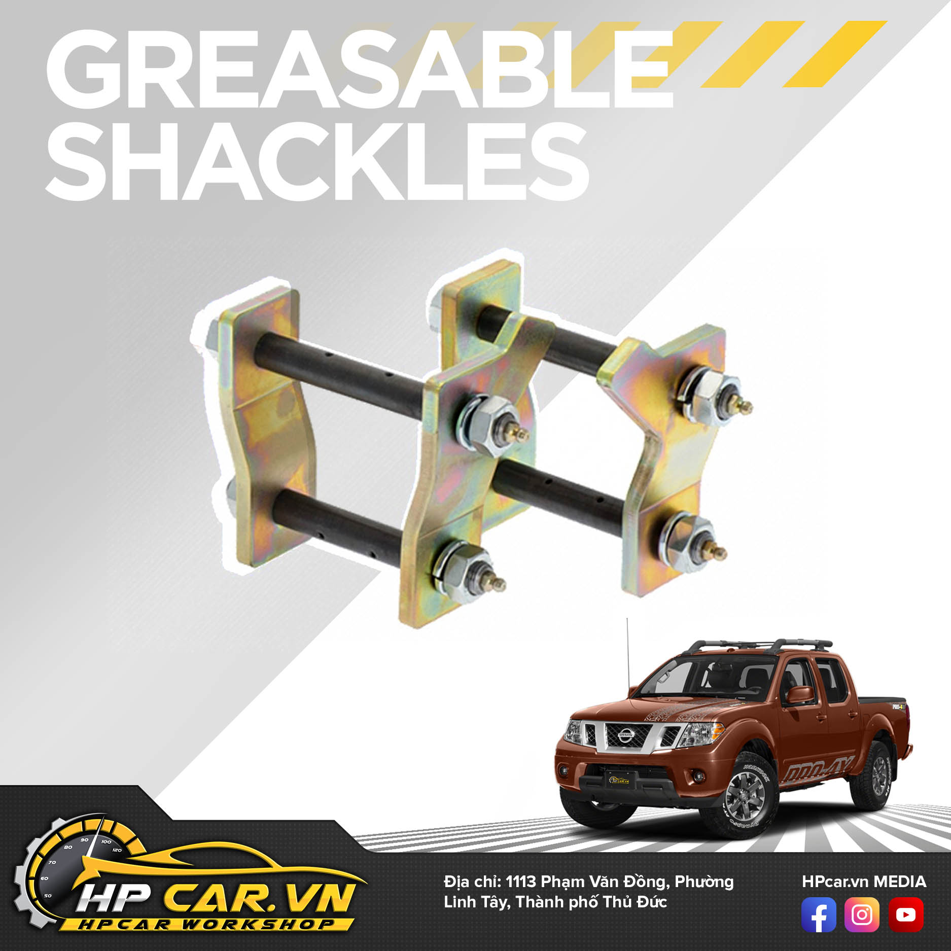Phuộc OME NISSAN NAVARA D40 ST-X 550 (2011 - 2015) 6 Greasable Shackles 7