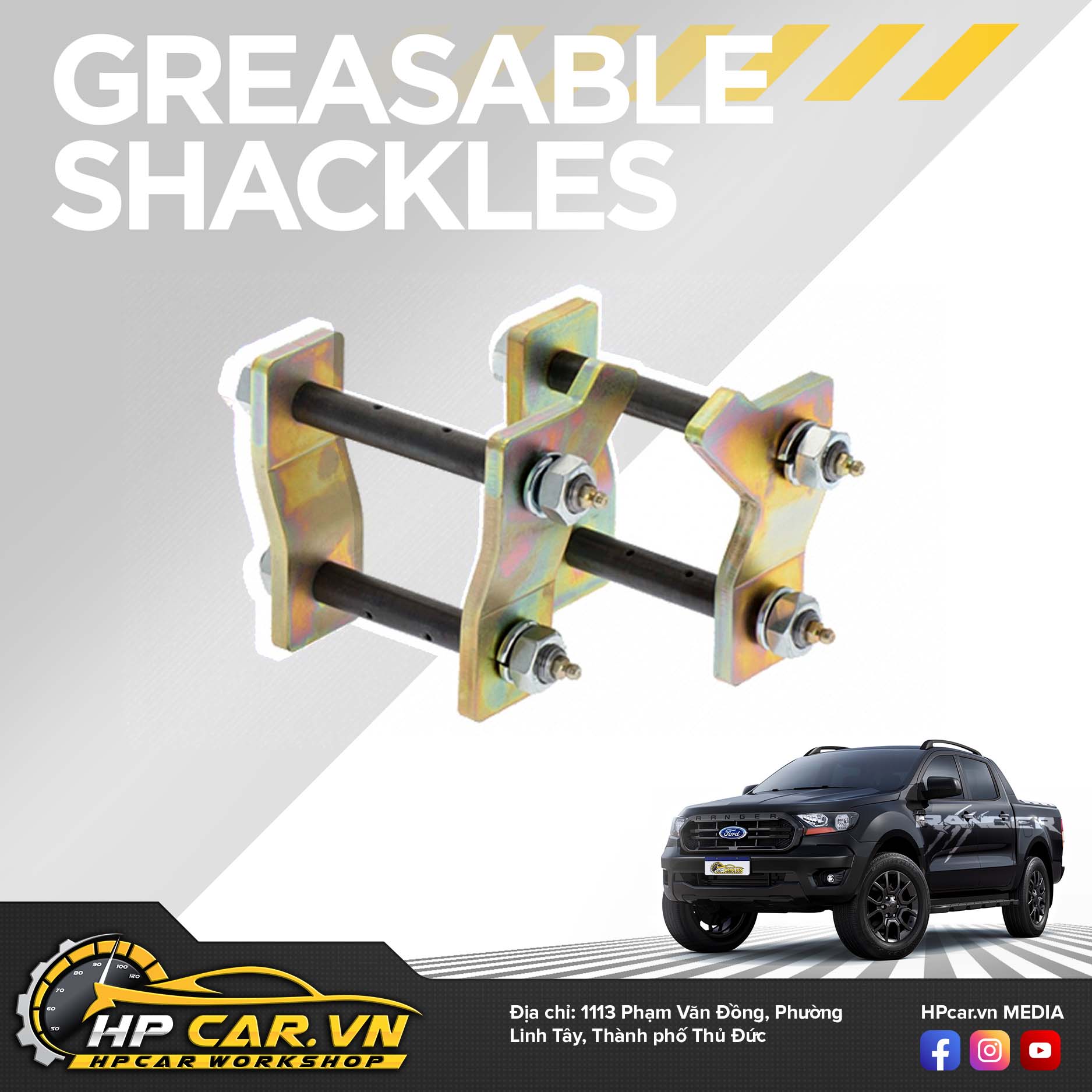 Phuộc OME FORD RANGER PXII (2015 - 2018) 7 Greasable Shackles
