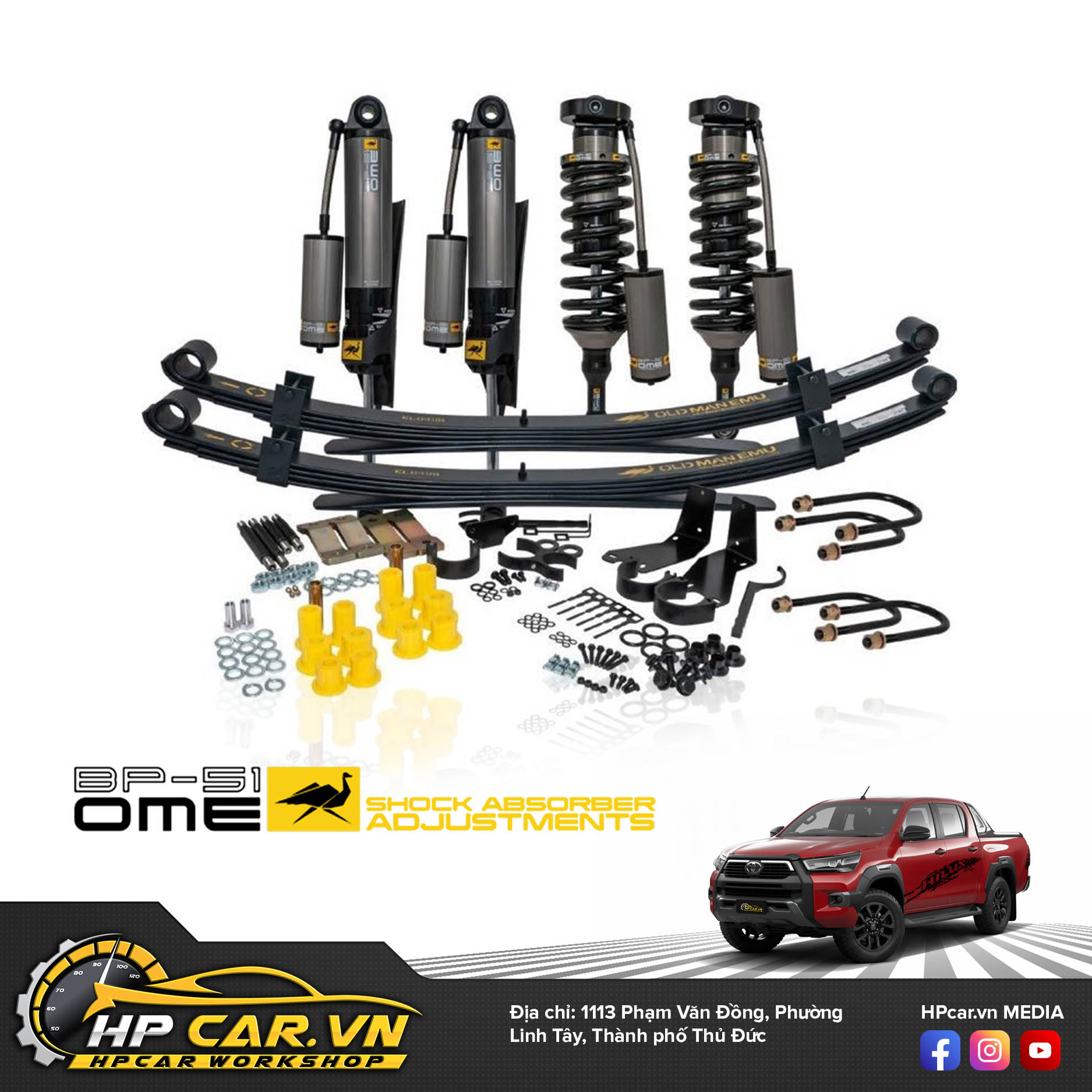 Phuộc OME BP-51 TOYOTA HILUX (2015 - PRESENT) 3 KIT OME BP 51 TOYOTA HILUX 2016 2021