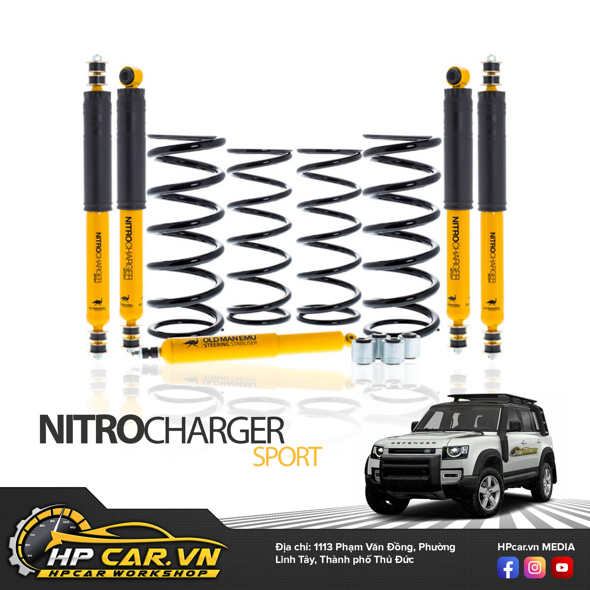 Phuộc OME LAND ROVER DEFENDER 110 (2009 - PRESENT) 3 LAND ROVERDEFENDER110 2009 PRESENT2.5L DIESELSTEEL BULL BAR WINCH