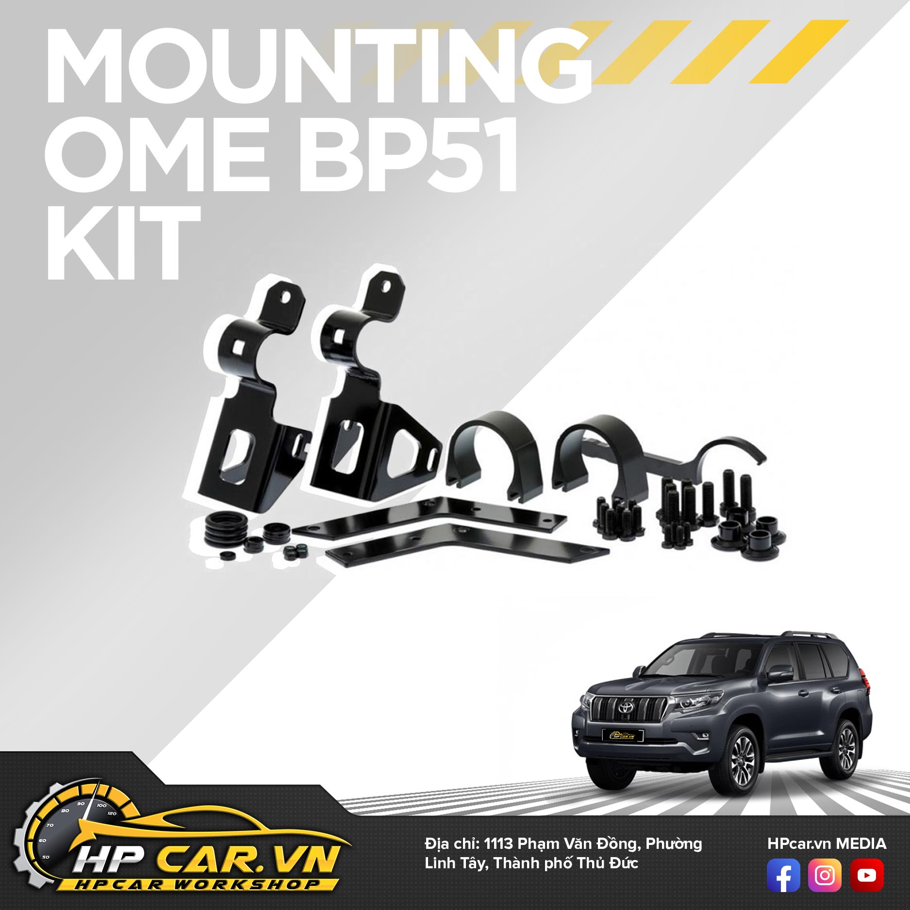 Phuộc OME BP-51 TOYOTA PRODO 150 4WD 5 Moungting kit ome bp51 10