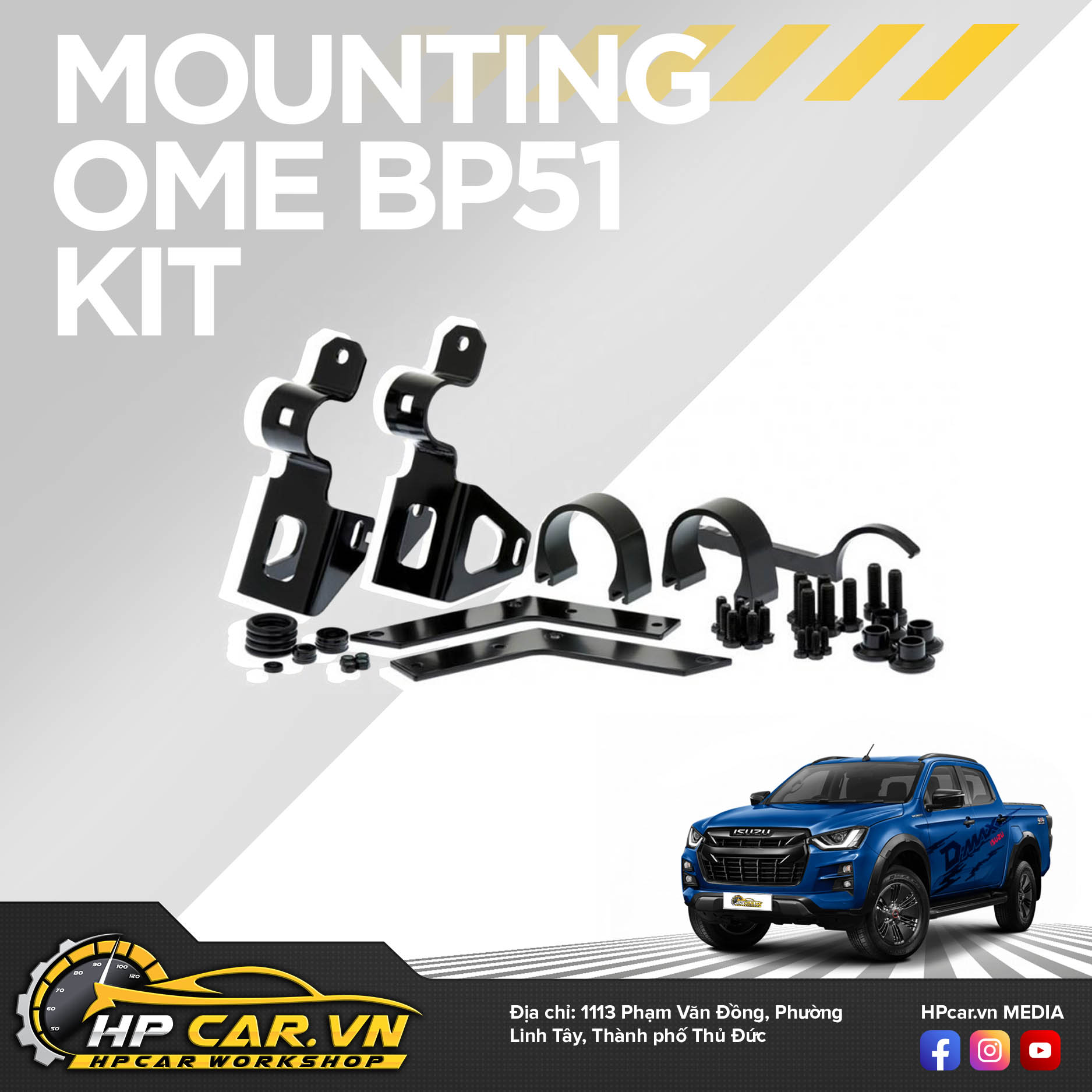 Phuộc OME BP-51 ISUZUD-MAX (2012 - 2020) 6 Moungting kit ome bp51 4