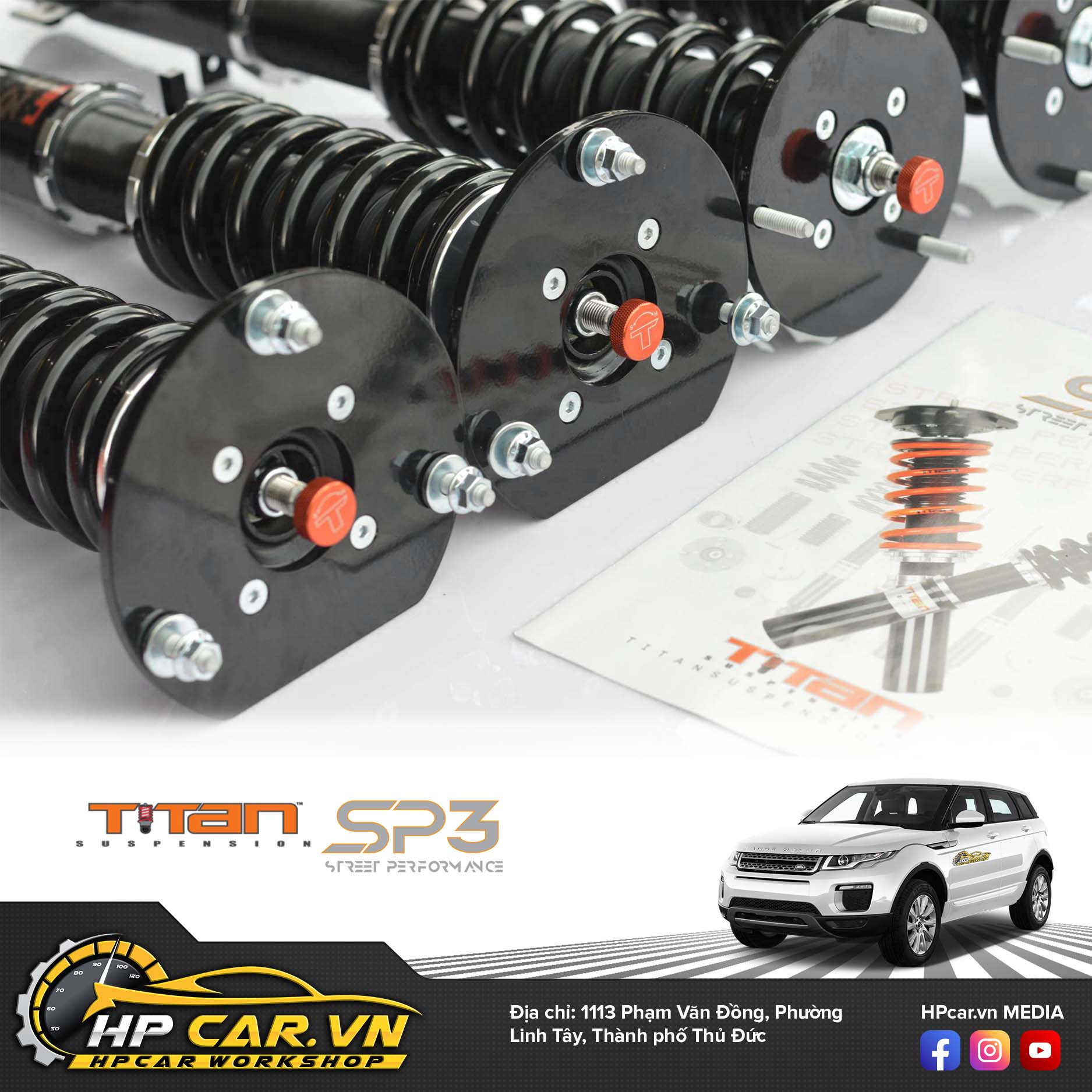 Phuộc TITAN SP3 RANGE ROVER EVOQUE L538 COILOVERS 4 RANGE ROVER EVOQUE L538 COILOVERS TITAN SP 3 SUSPENSION KIT1