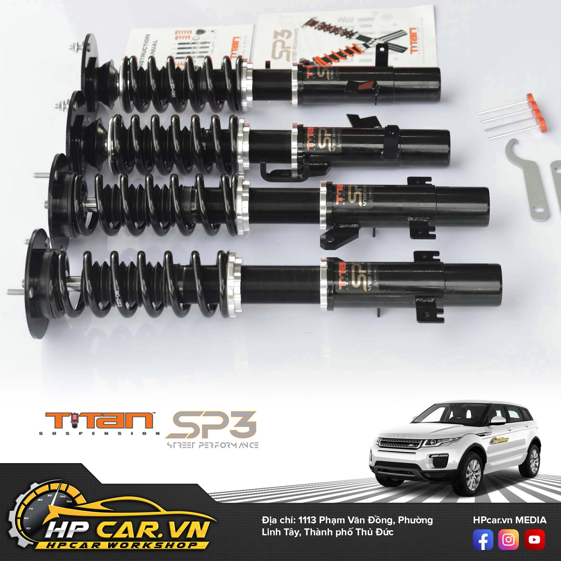 Phuộc TITAN SP3 RANGE ROVER EVOQUE L538 COILOVERS 6 RANGE ROVER EVOQUE L538 COILOVERS TITAN SP 3 SUSPENSION KIT3