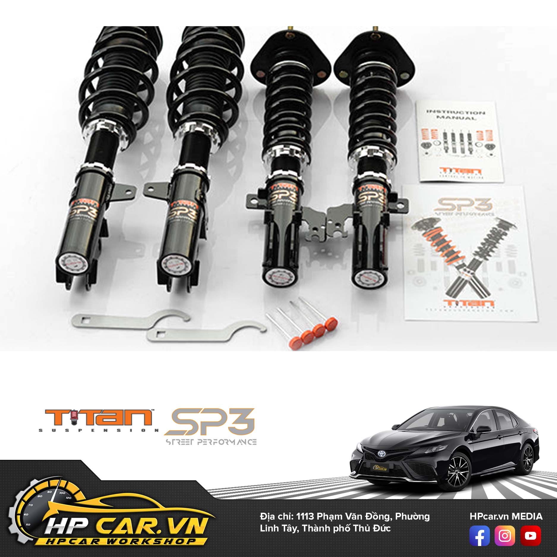 Phuộc TITAN SP3 TOYOTA CAMRY AURION ACV40 GSV40 3 TOYOTA CAMRY AURION ACV40 GSV40 TITAN SP 3 COILOVER SUSPENSION KIT