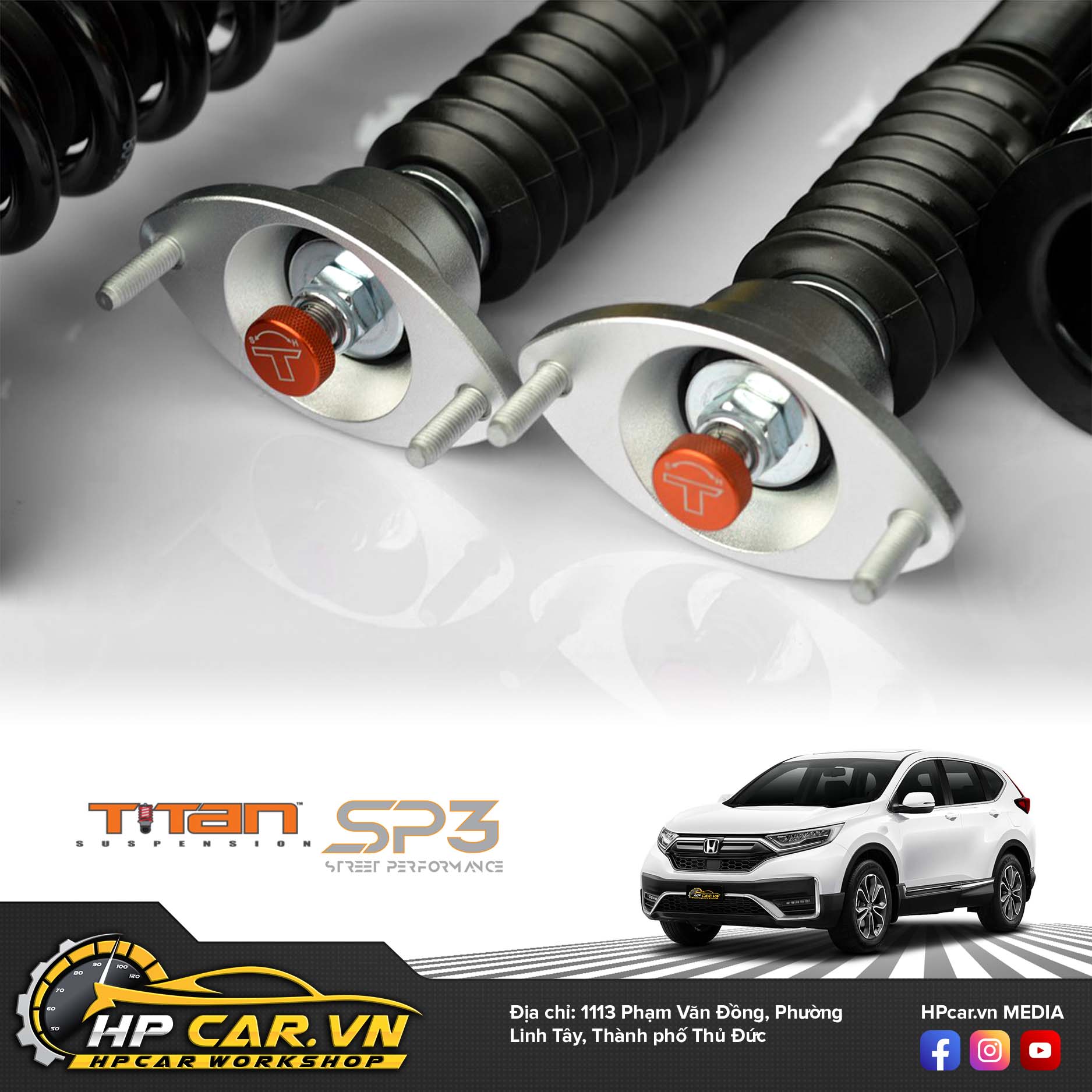 Phuộc TITAN SP3 HONDA CRV 4 TiTAN SP 3 HONDA CRV Shock Absorber Adjustable Coilover1
