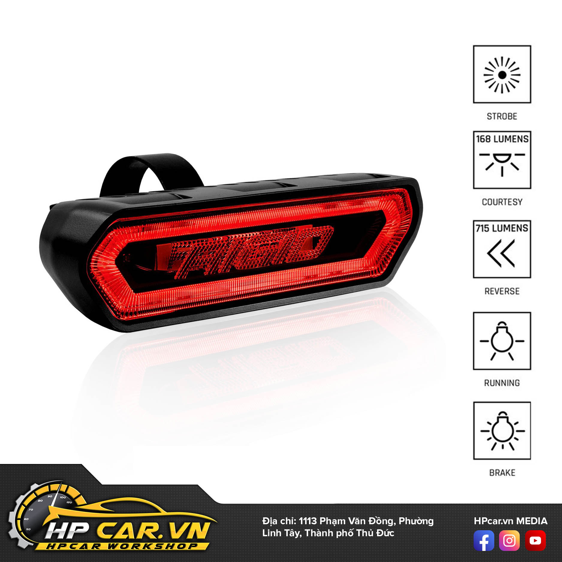 Đèn Led bar Rigid Chase Đỏ 3 den Led bar Rigid Chase 6