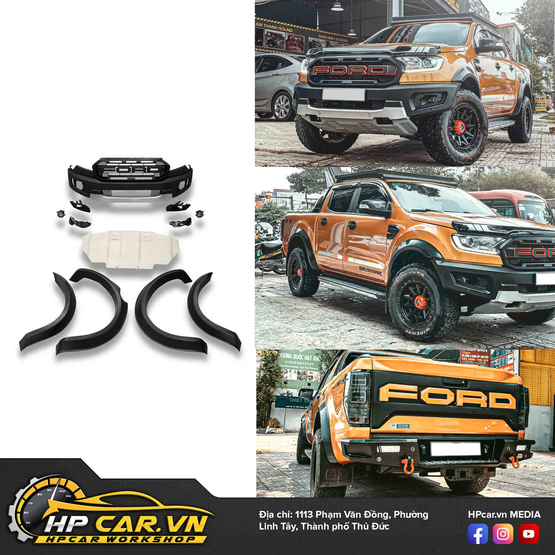 BỘ BODYKIT RANGER NÂNG CẤP RAPTOR VERSION 2.0 3 BODY RAPTOR