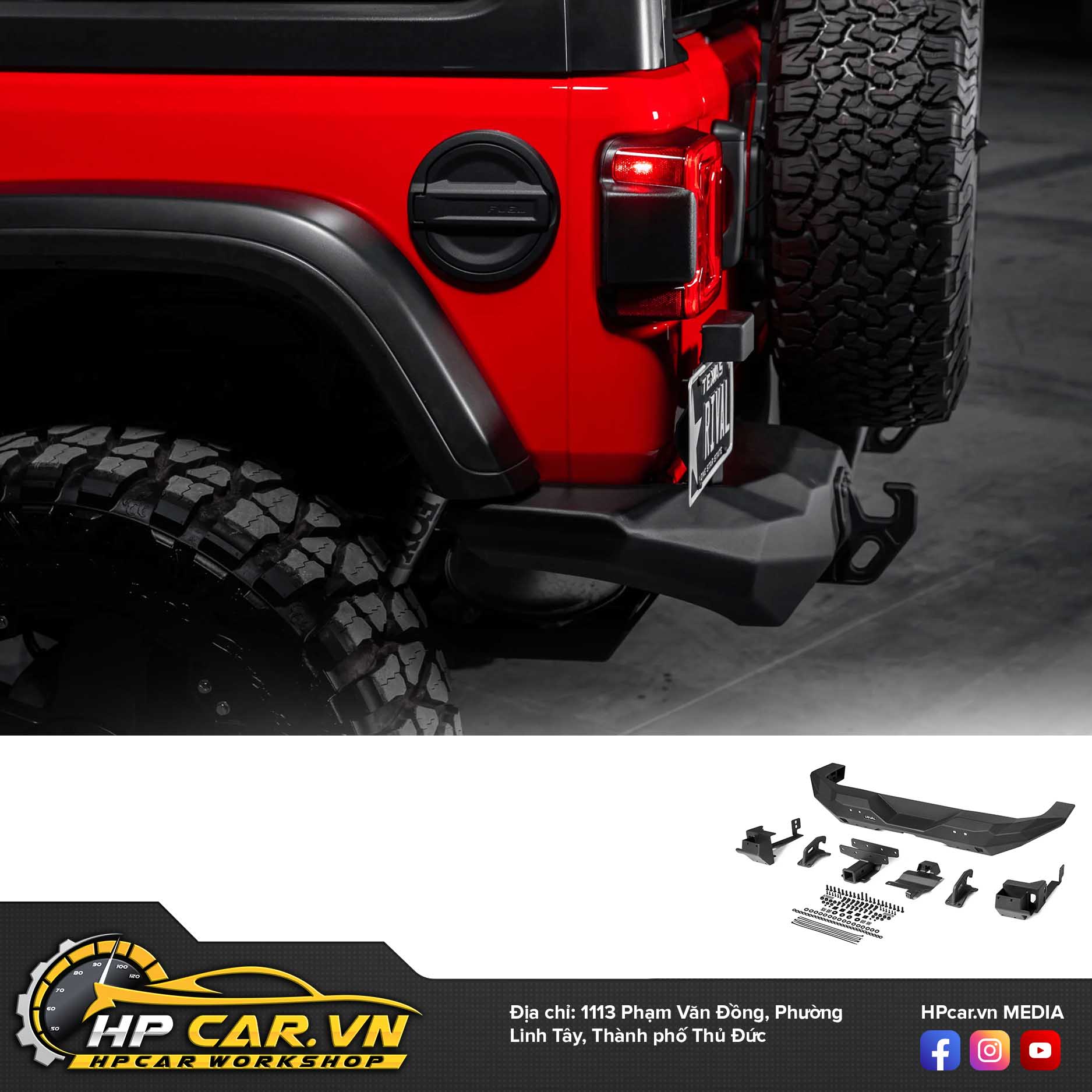 CẢN SAU RIVAL HỢP KIM NHÔM CHO JEEP WRANGLER 5 Cang sau RIVAL JEEP 2