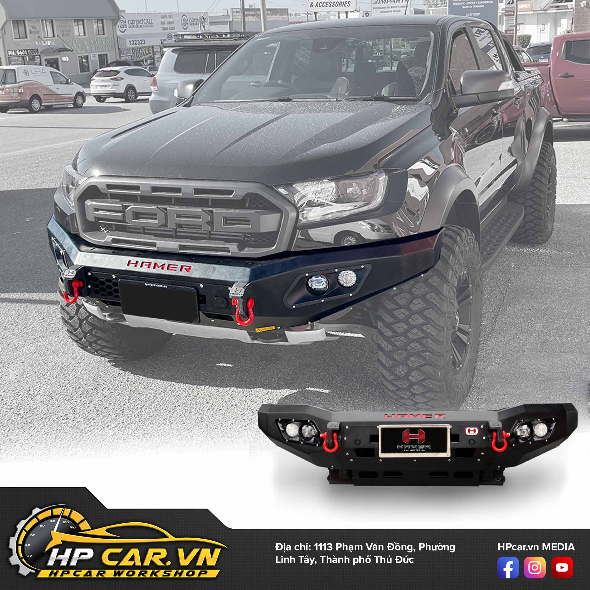 CẢN TRƯỚC HAMER M-SERIES MX202 CHO BÁN TẢI FORD RANGER 3 Cang truoc hamer fit ranger 1