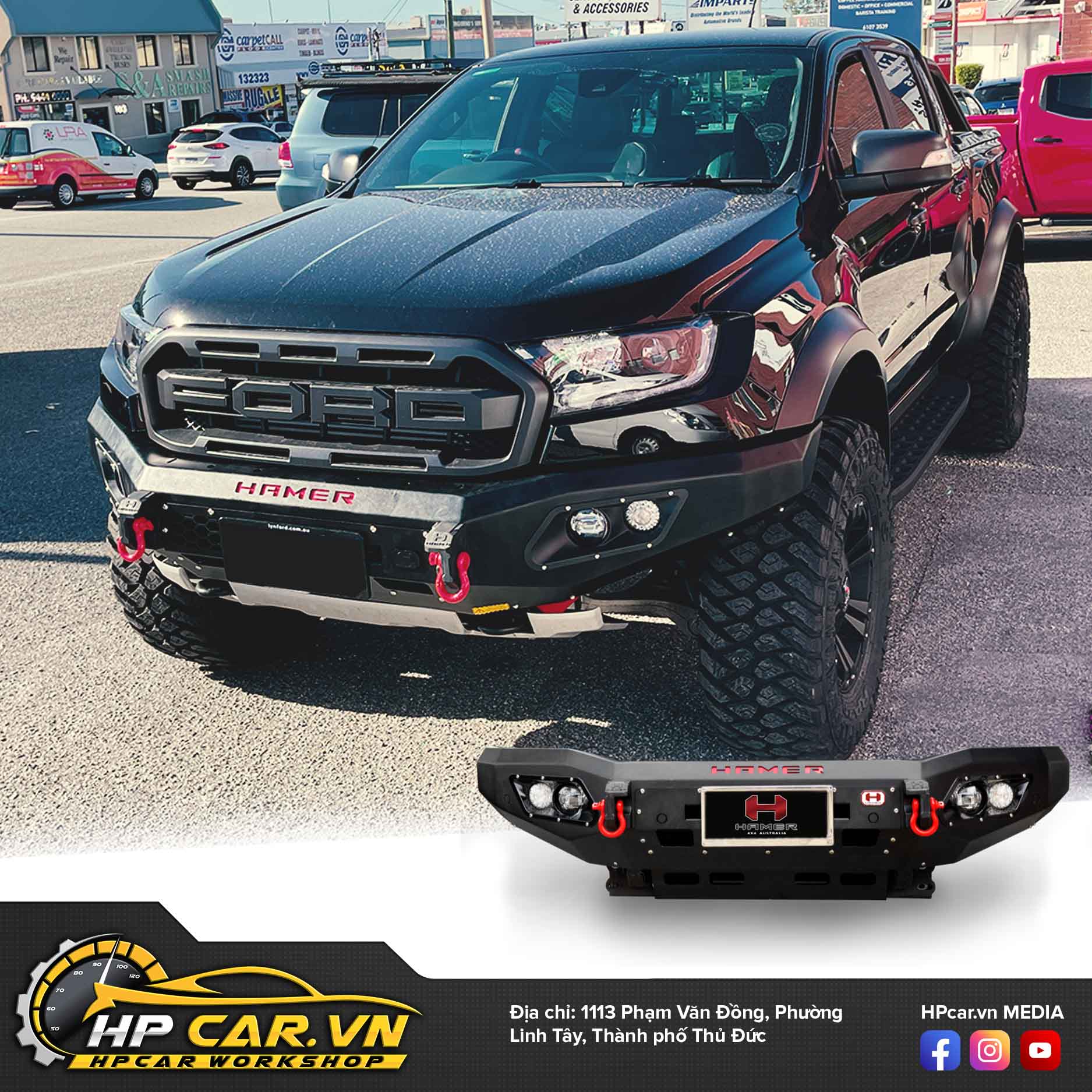 CẢN TRƯỚC HAMER M-SERIES MX202 CHO BÁN TẢI FORD RANGER 5 Cang truoc hamer fit ranger1 1