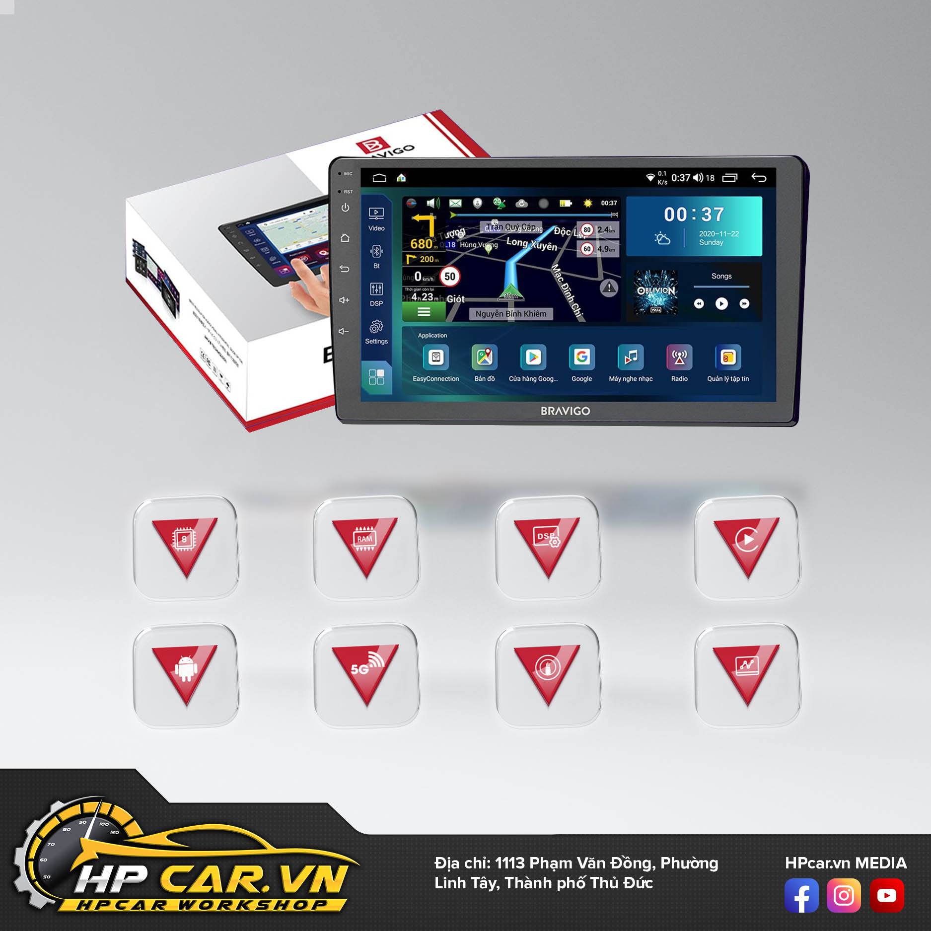 Bảng giá màn hình ô tô Bravigo mới nhất tại HPCar.vn 10 bravigo air 2 2